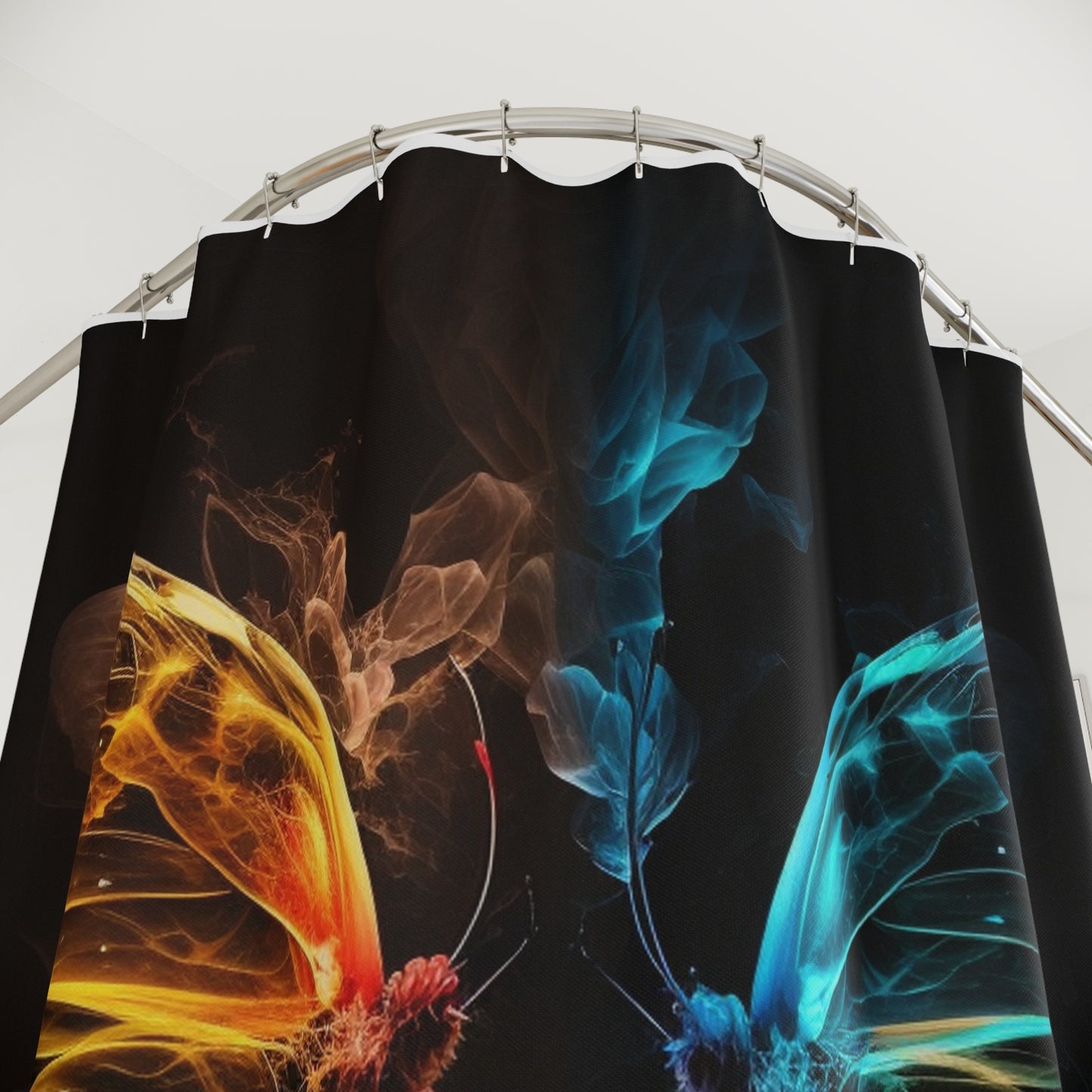 Polyester Shower Curtain Kiss Neon Butterfly 8