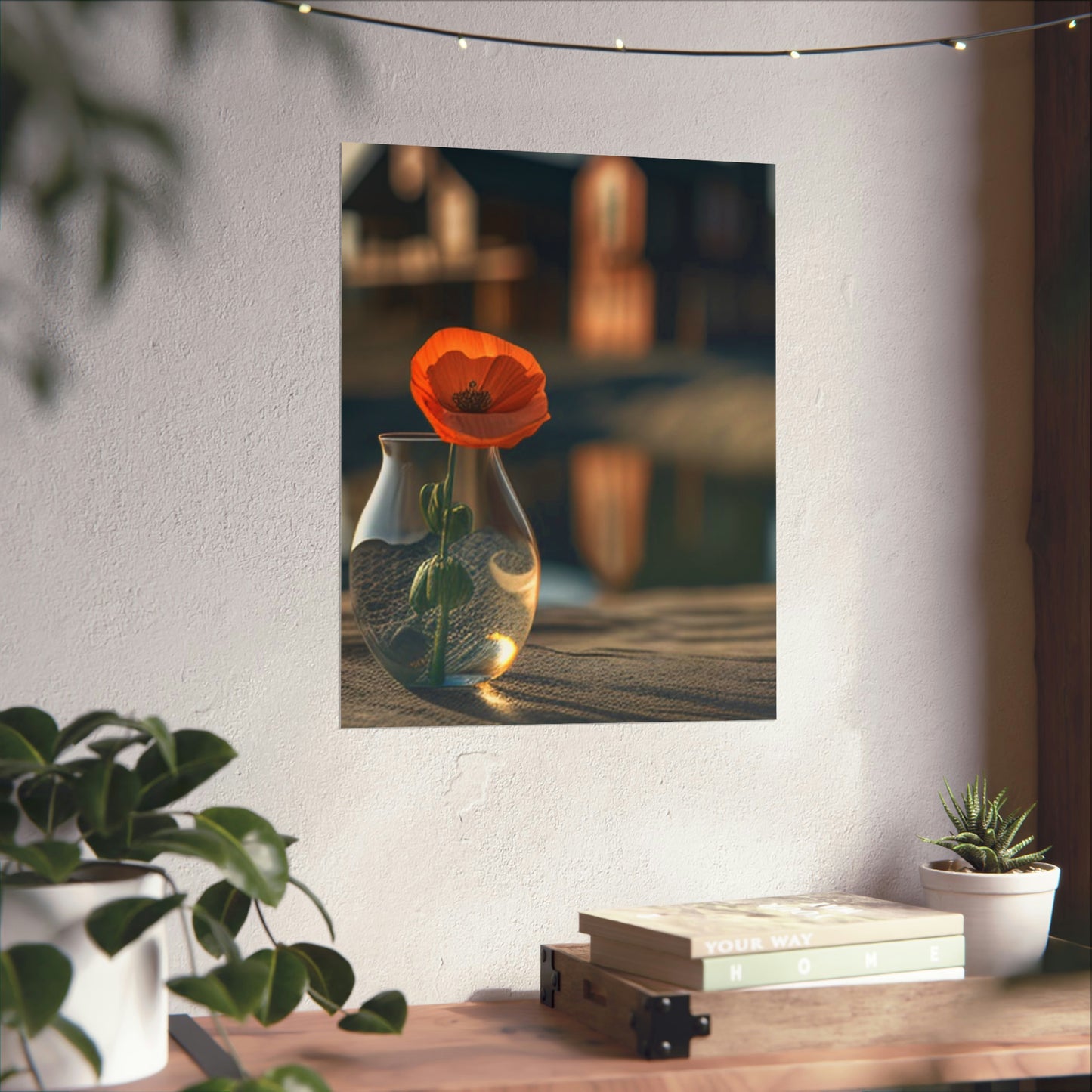 Premium Matte Vertical Posters Orange Poppy in a Vase 4