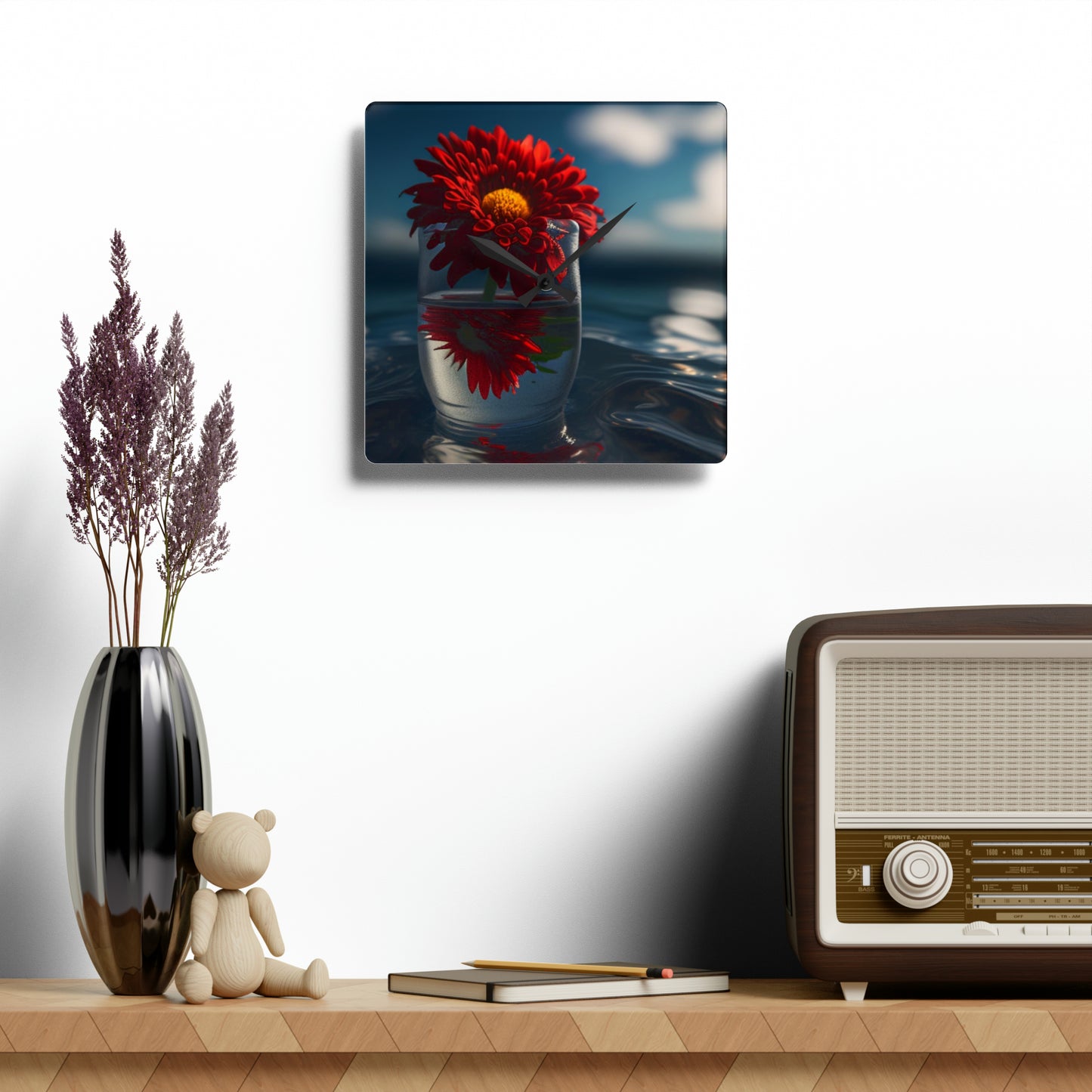 Acrylic Wall Clock Chrysanthemum 3