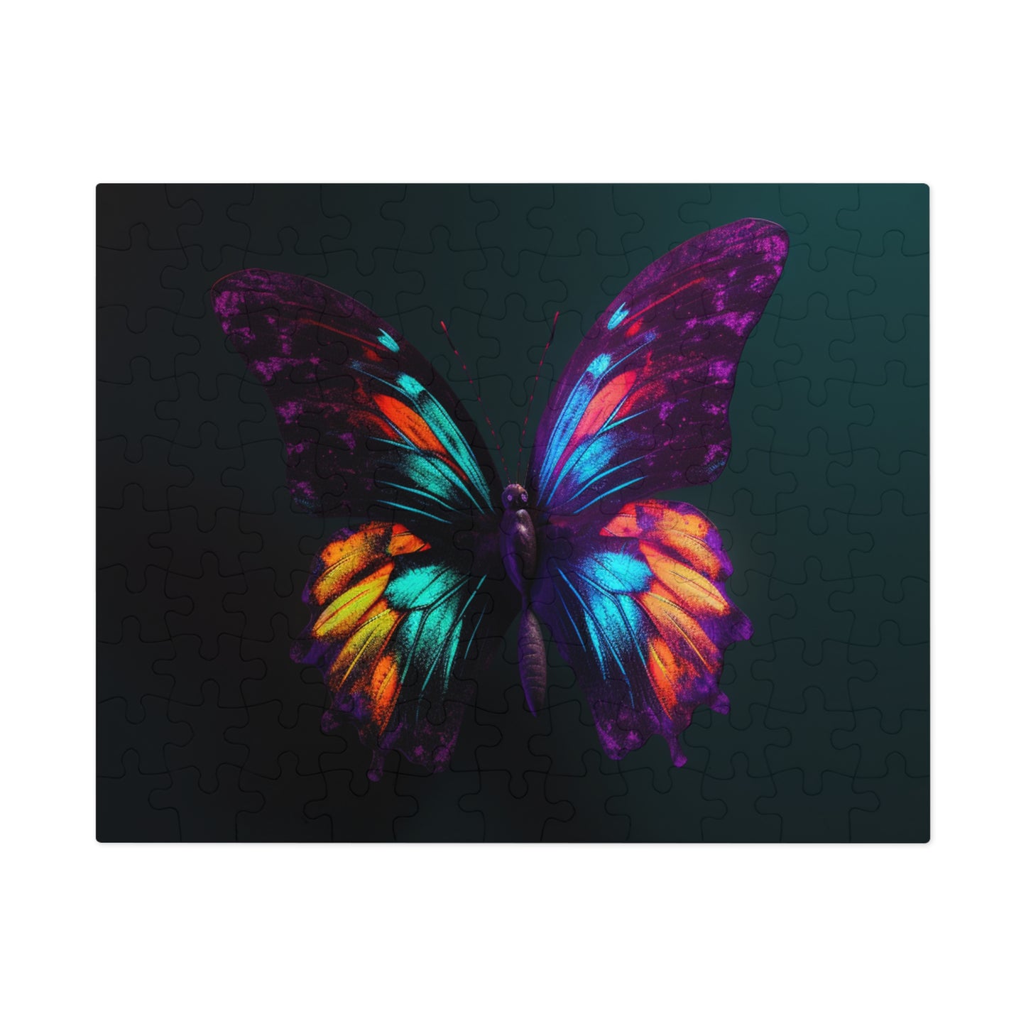 Jigsaw Puzzle (30, 110, 252, 500,1000-Piece) Hyper Colorful Butterfly Purple 1