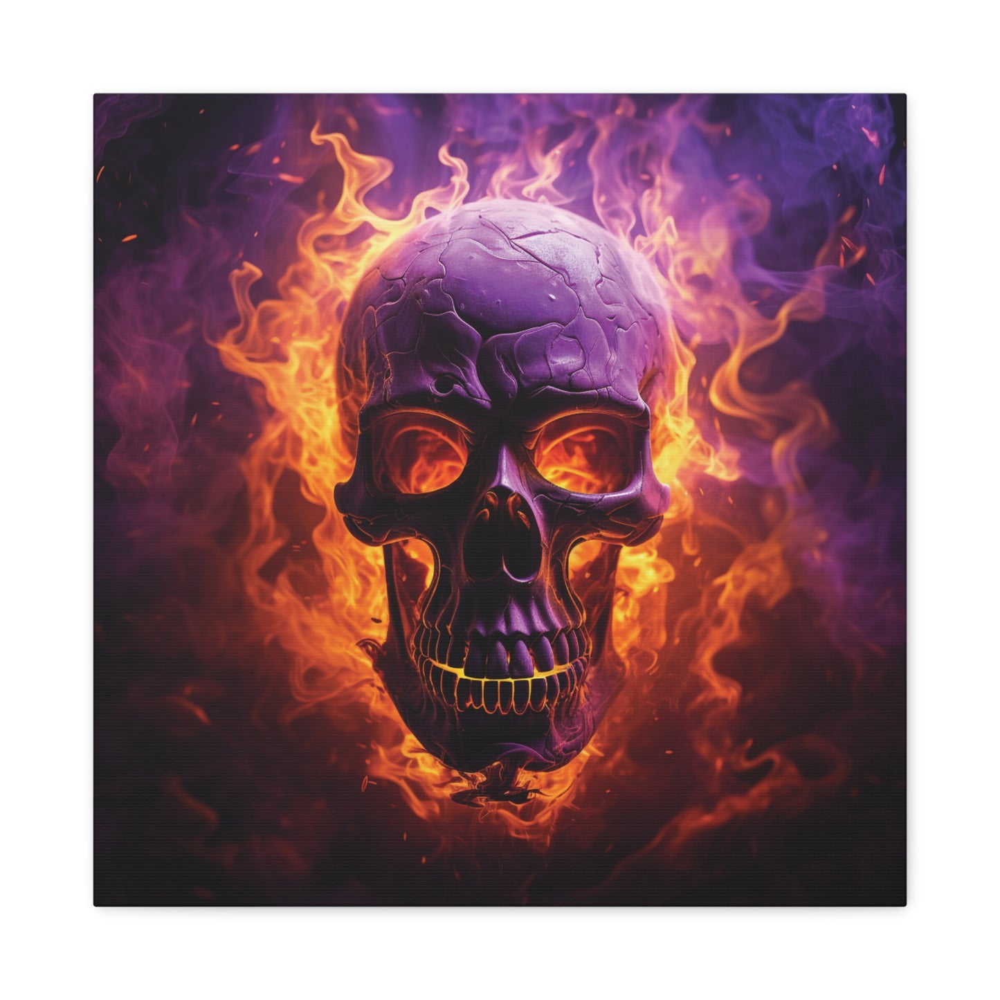 Canvas Gallery Wraps Skull Flames 3