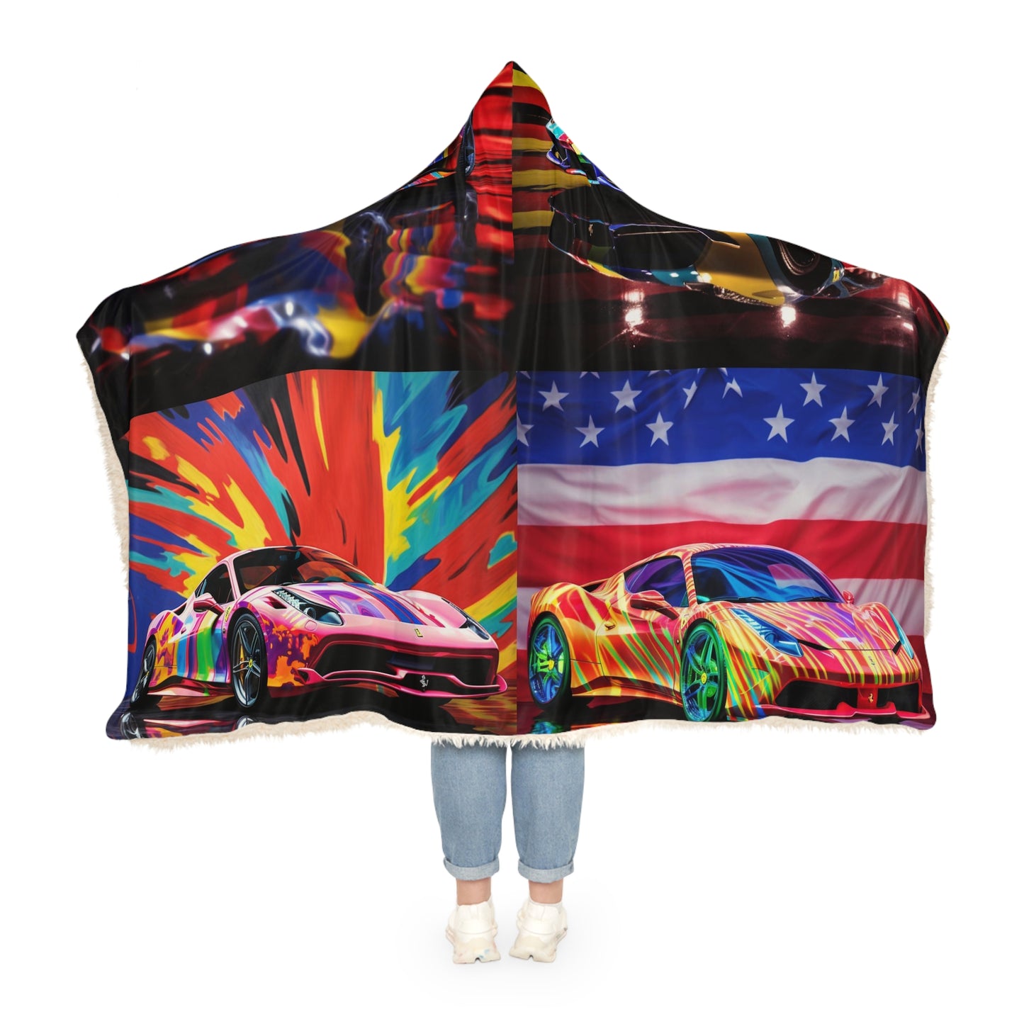 Snuggle Hooded Blanket Hyper Colorfull Ferrari 5