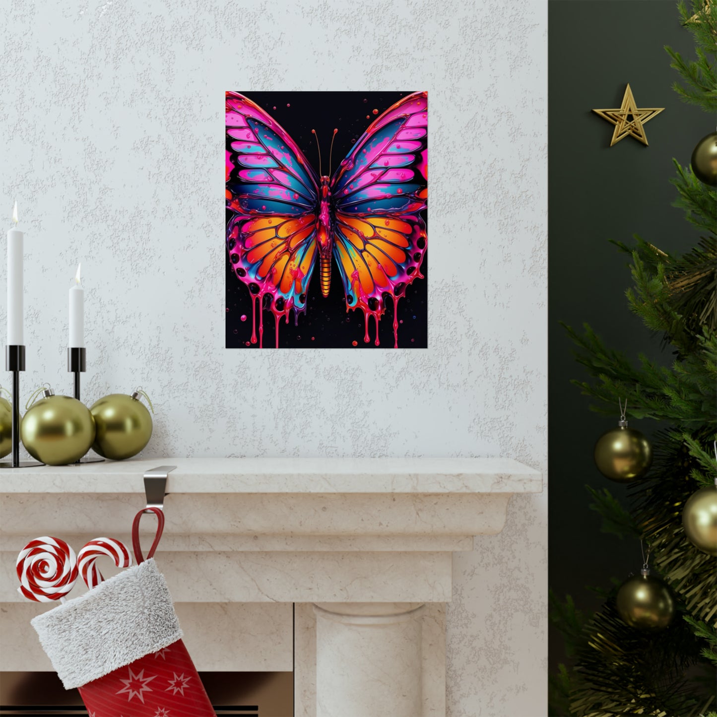 Premium Matte Vertical Posters Pink Butterfly Flair 1