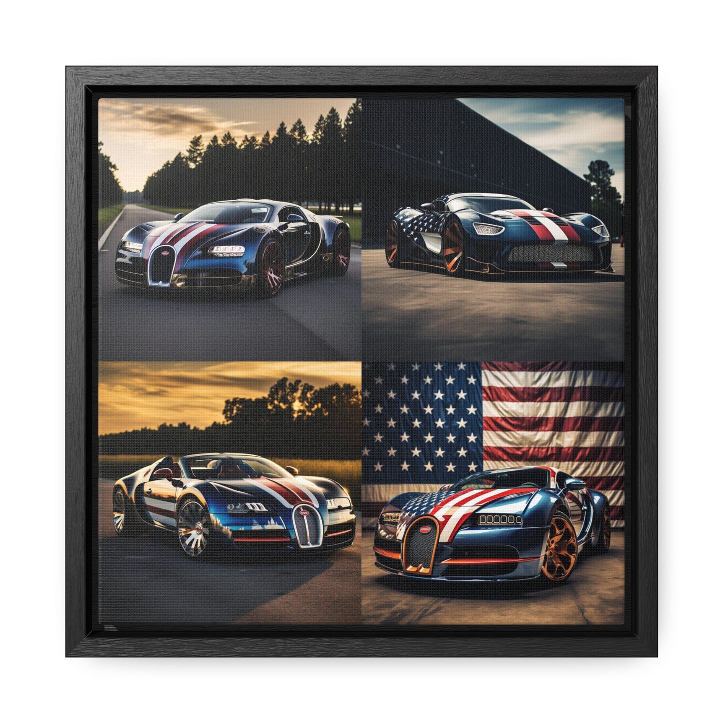 Gallery Canvas Wraps, Square Frame Bugatti Flag American 5