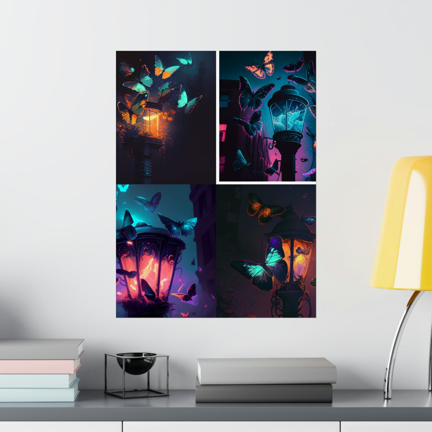 Premium Matte Vertical Posters Street Light Butterfly 5