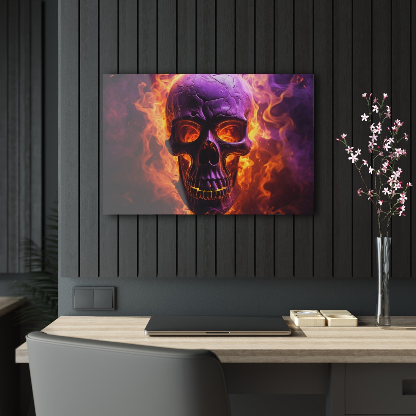 Acrylic Prints Skull Flames 3