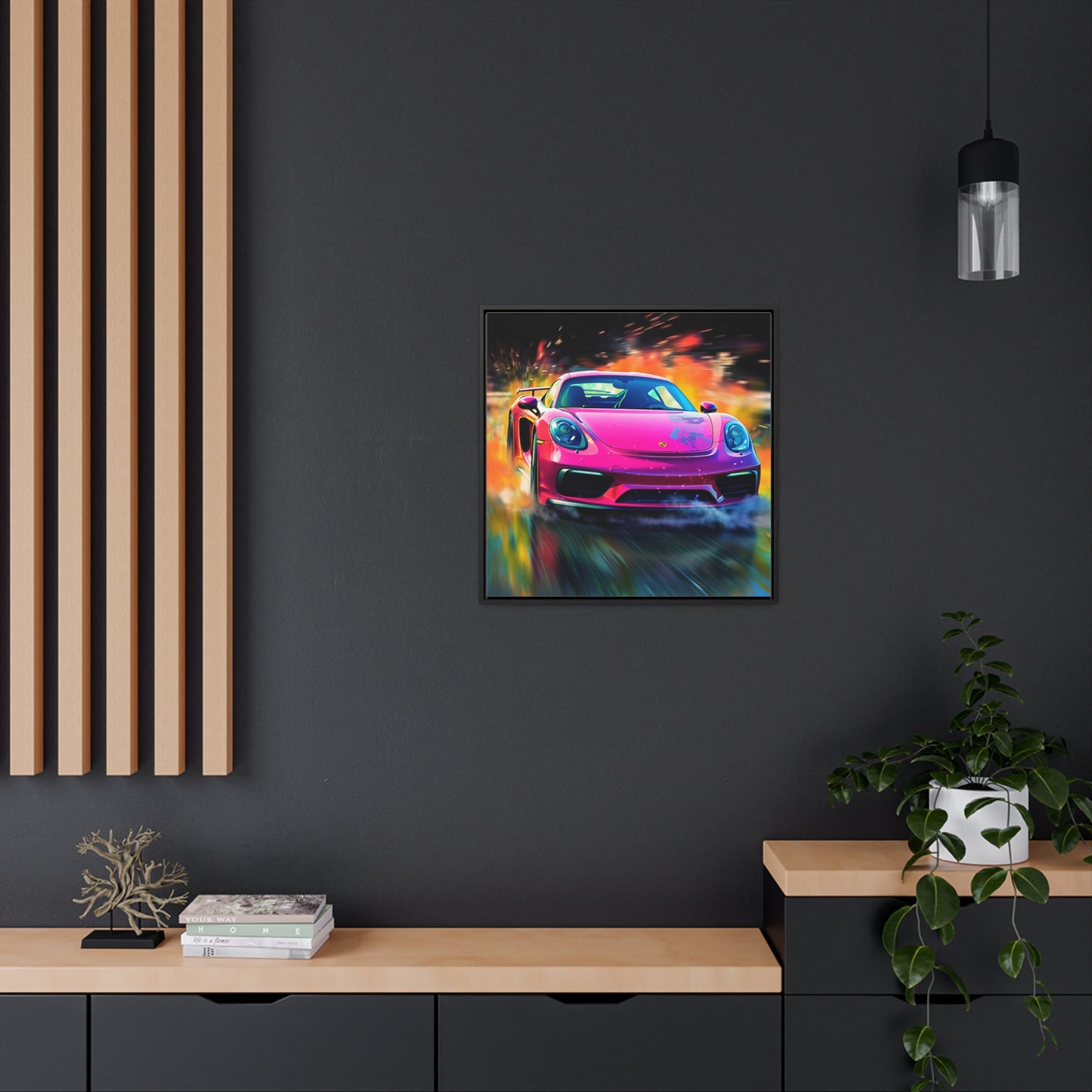 Gallery Canvas Wraps, Square Frame Pink Porsche water fusion 4