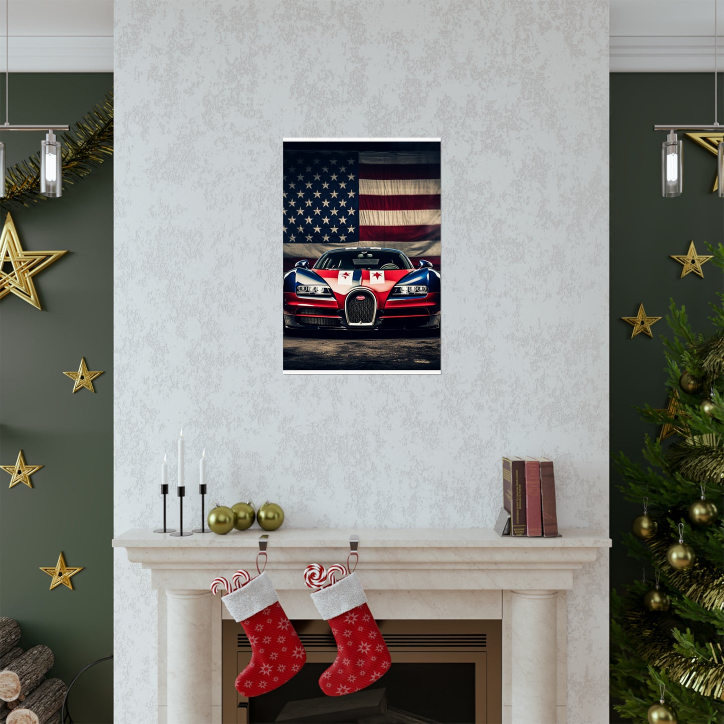 Premium Matte Vertical Posters Bugatti American Flag 3