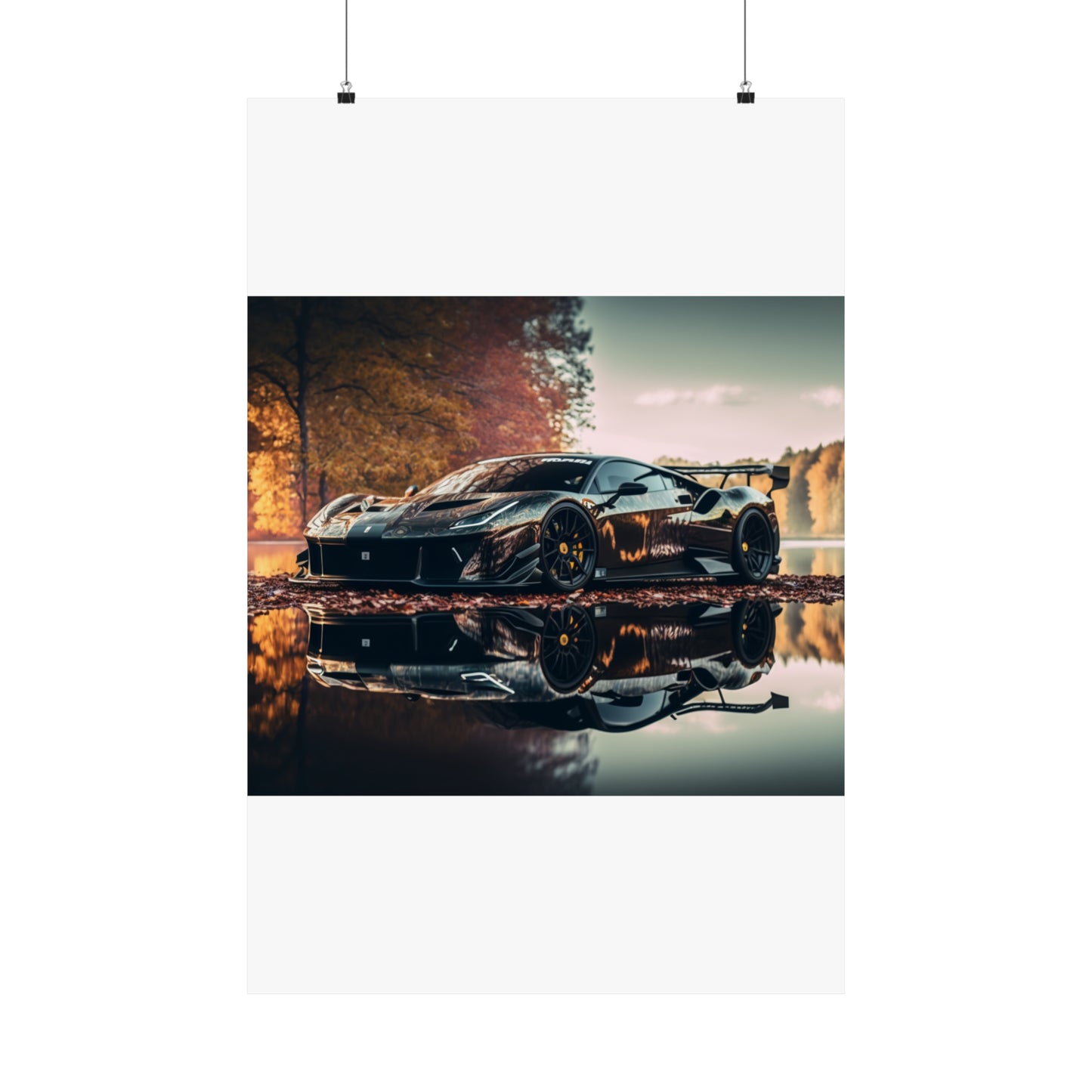 Premium Matte Vertical Posters Ferrari Lake 1