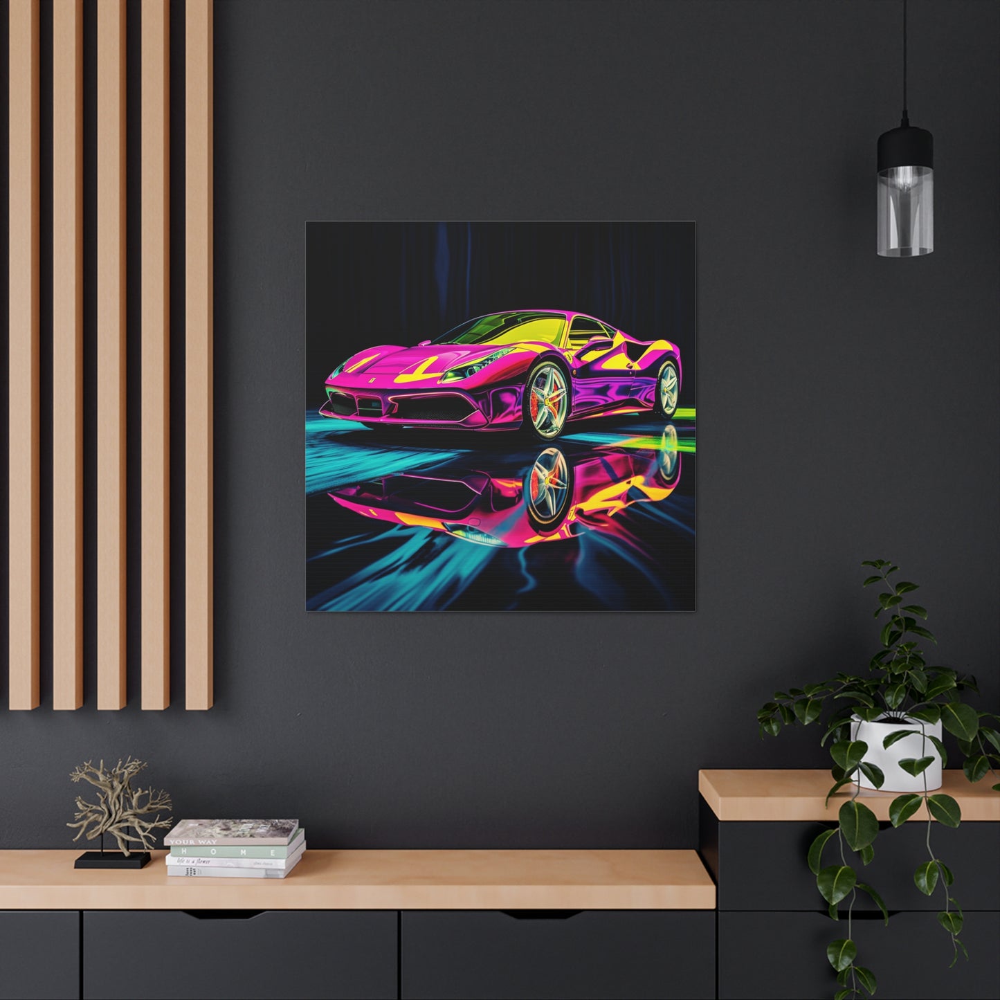 Canvas Gallery Wraps Pink Ferrari Macro 3