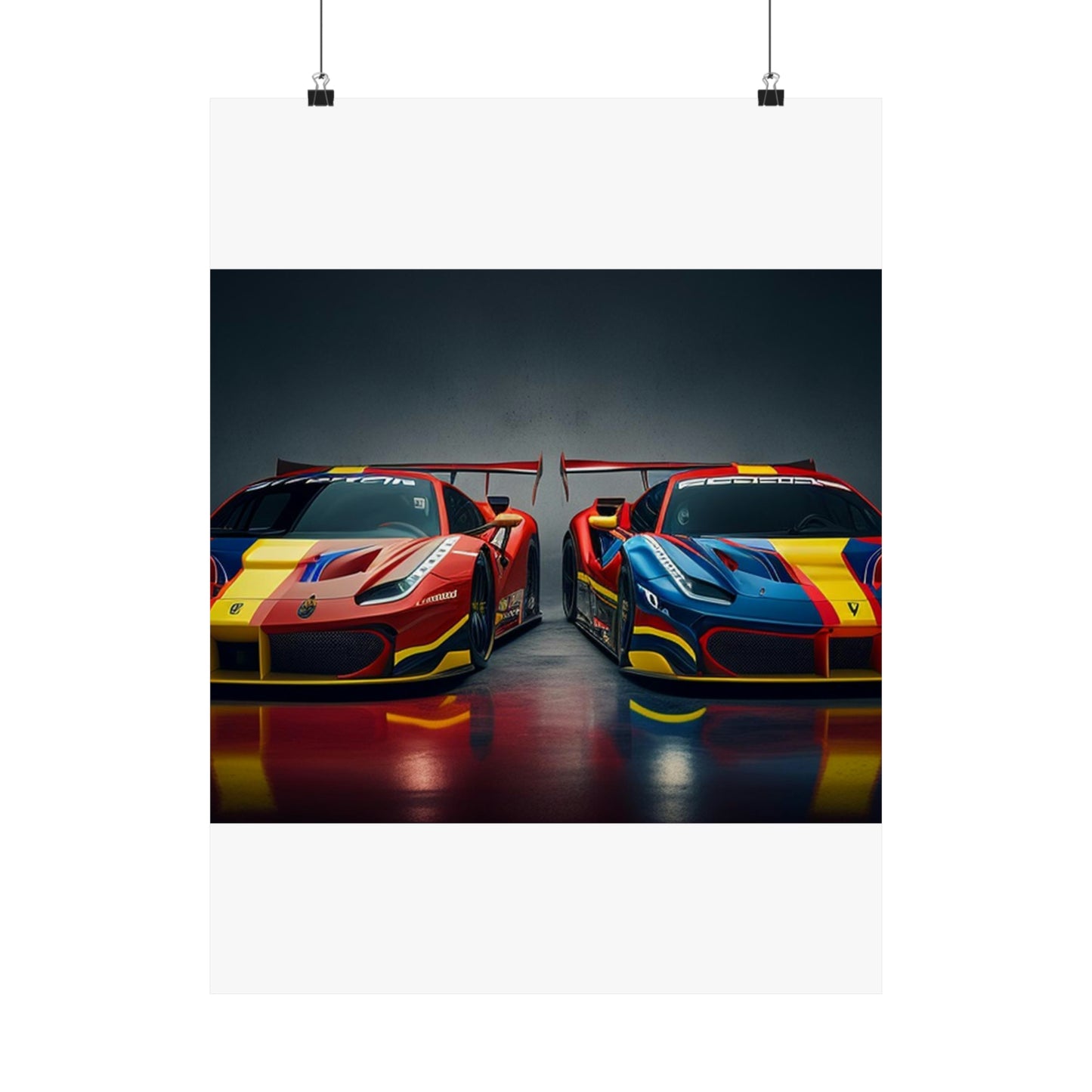 Premium Matte Vertical Posters Ferrari Red Blue 4