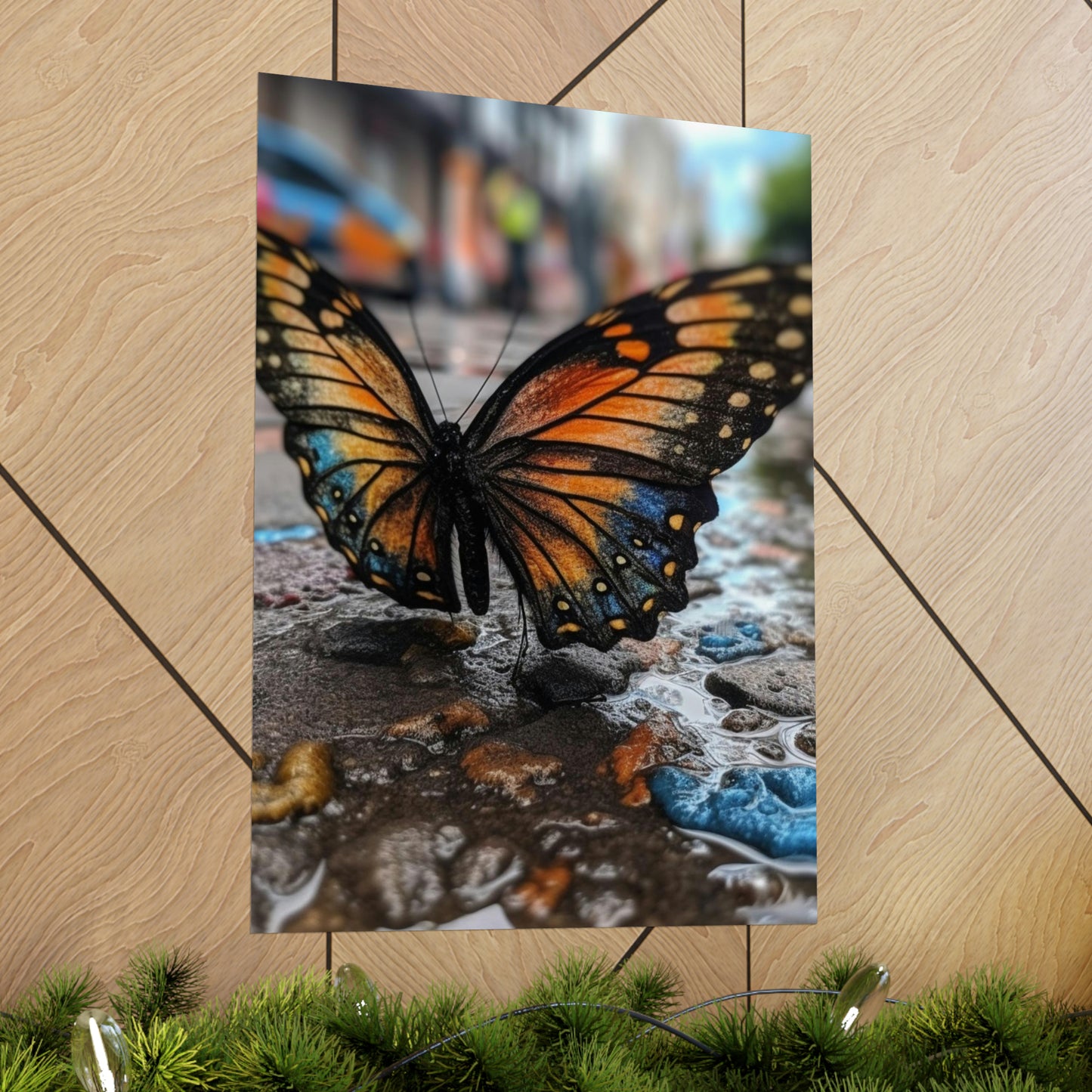 Premium Matte Vertical Posters Water Butterfly Street 4