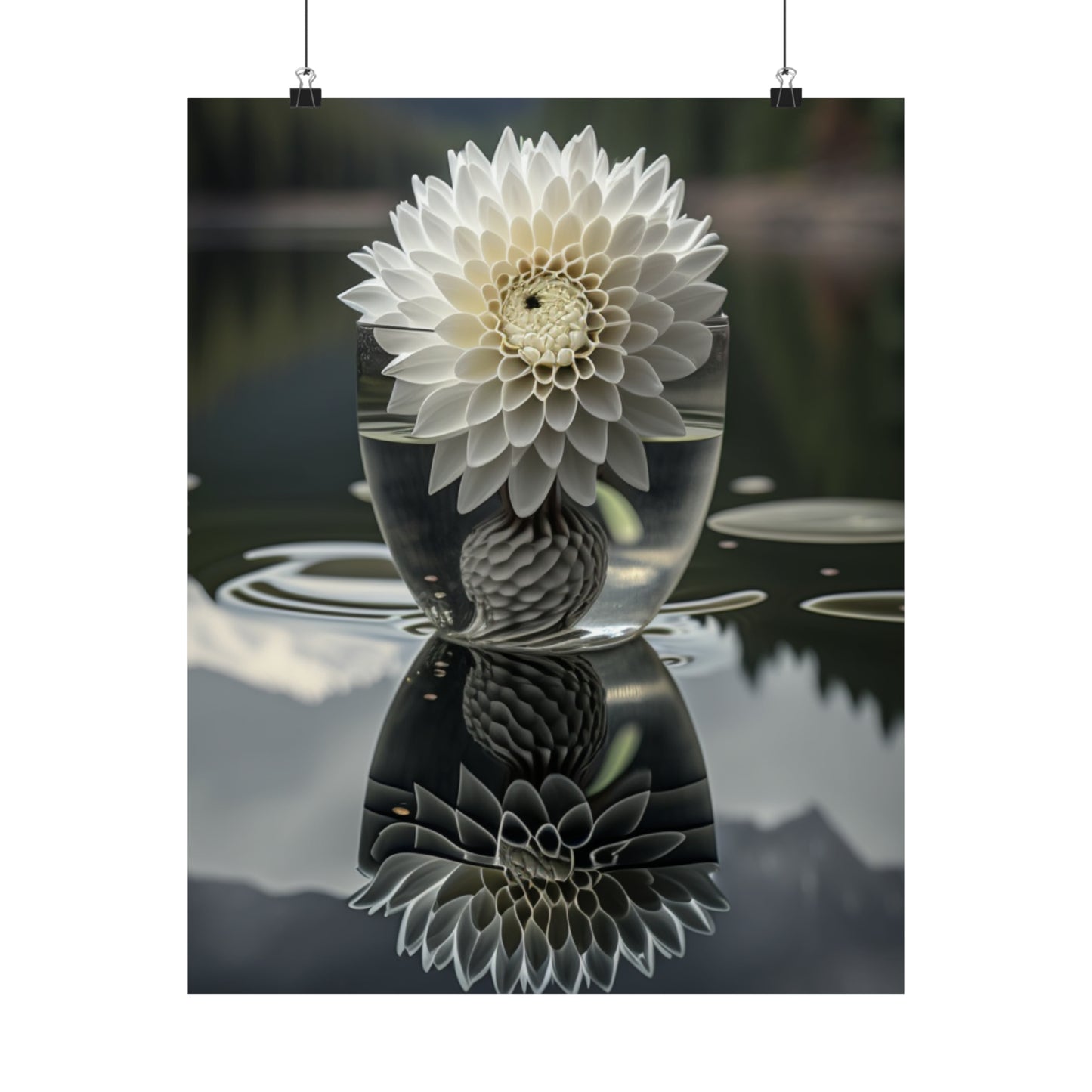 Premium Matte Vertical Posters White Dahlia 3