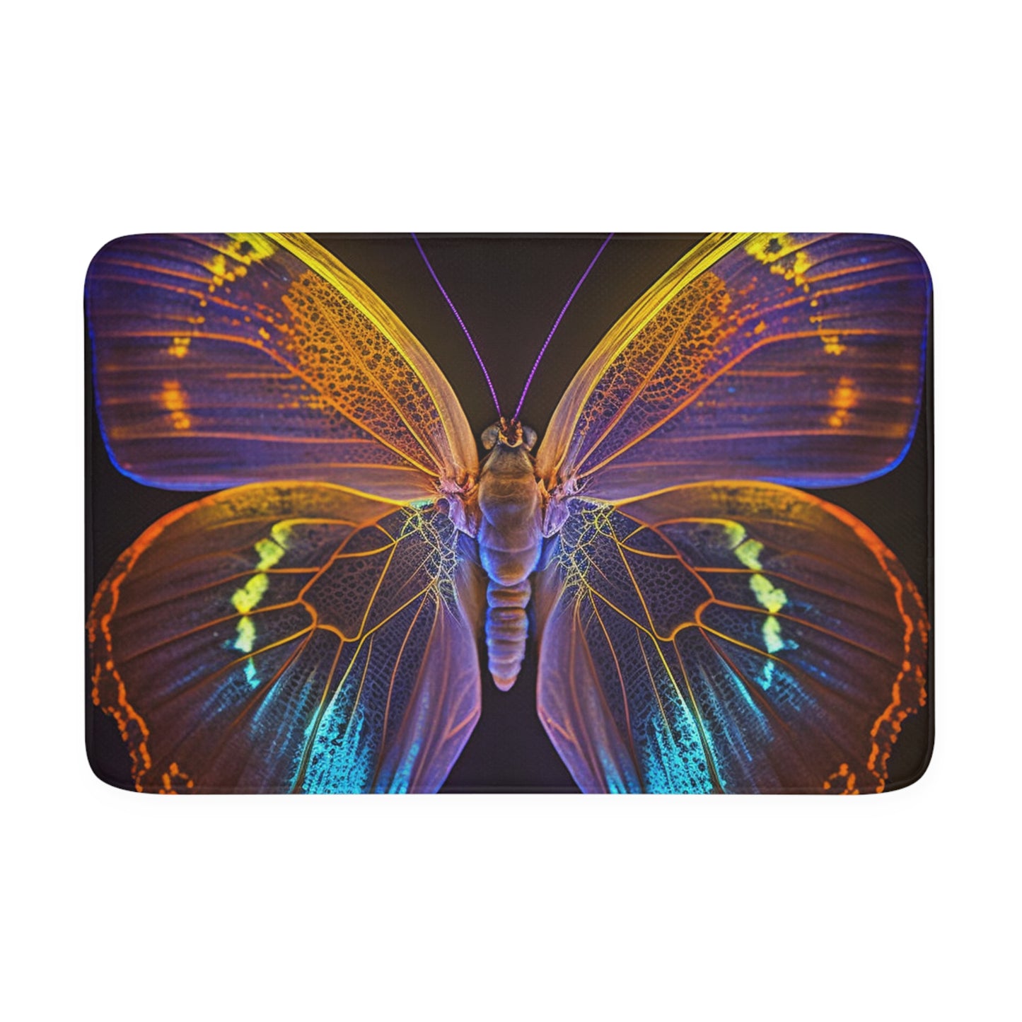 Memory Foam Bath Mat Neon Butterfly Flair 2