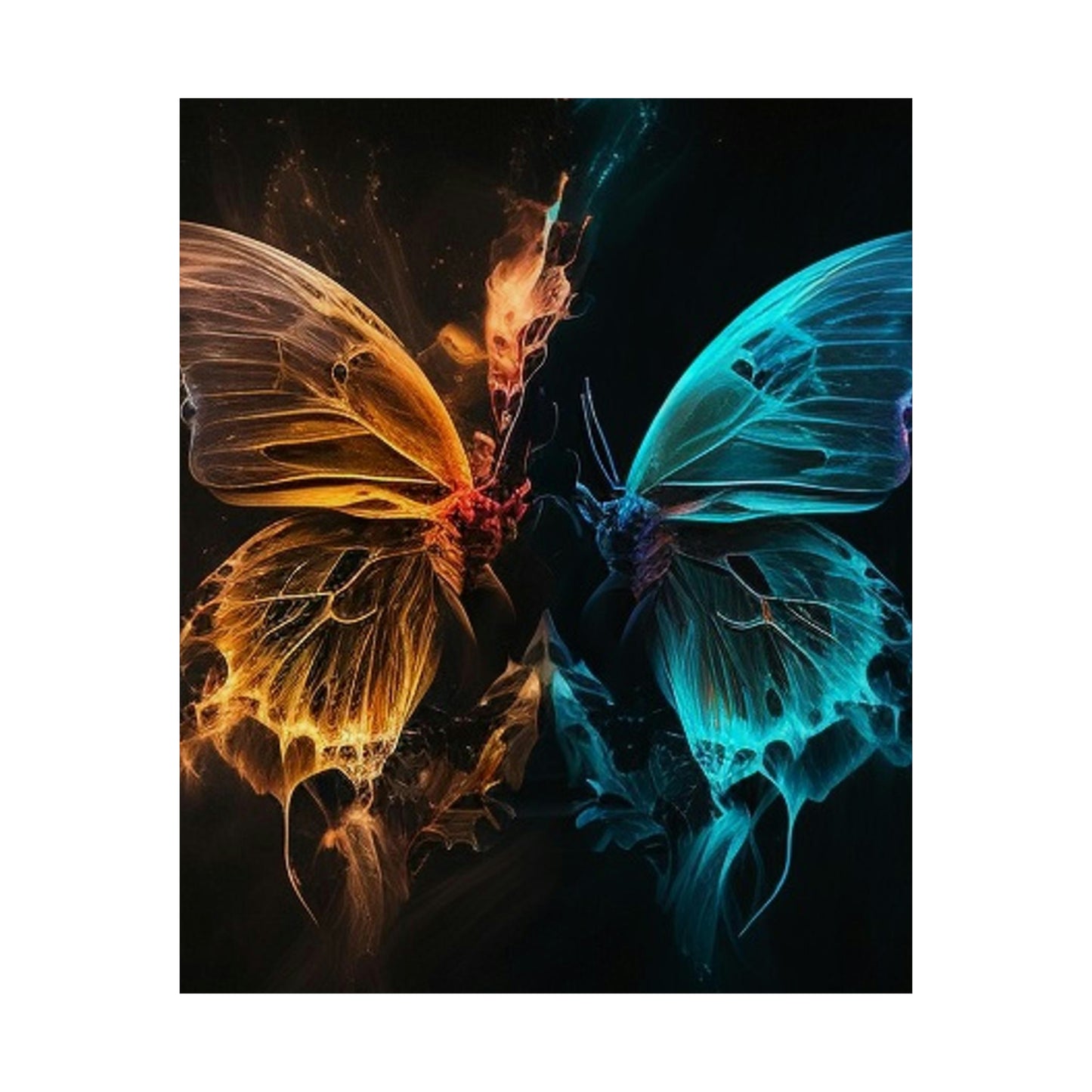 Premium Matte Vertical Posters Neon Glo Butterfly 4