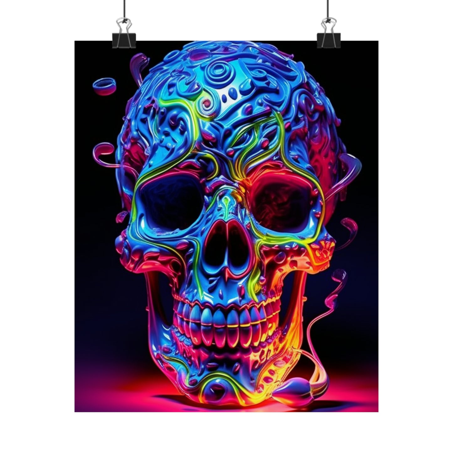 Premium Matte Vertical Posters Macro Skull Color 3