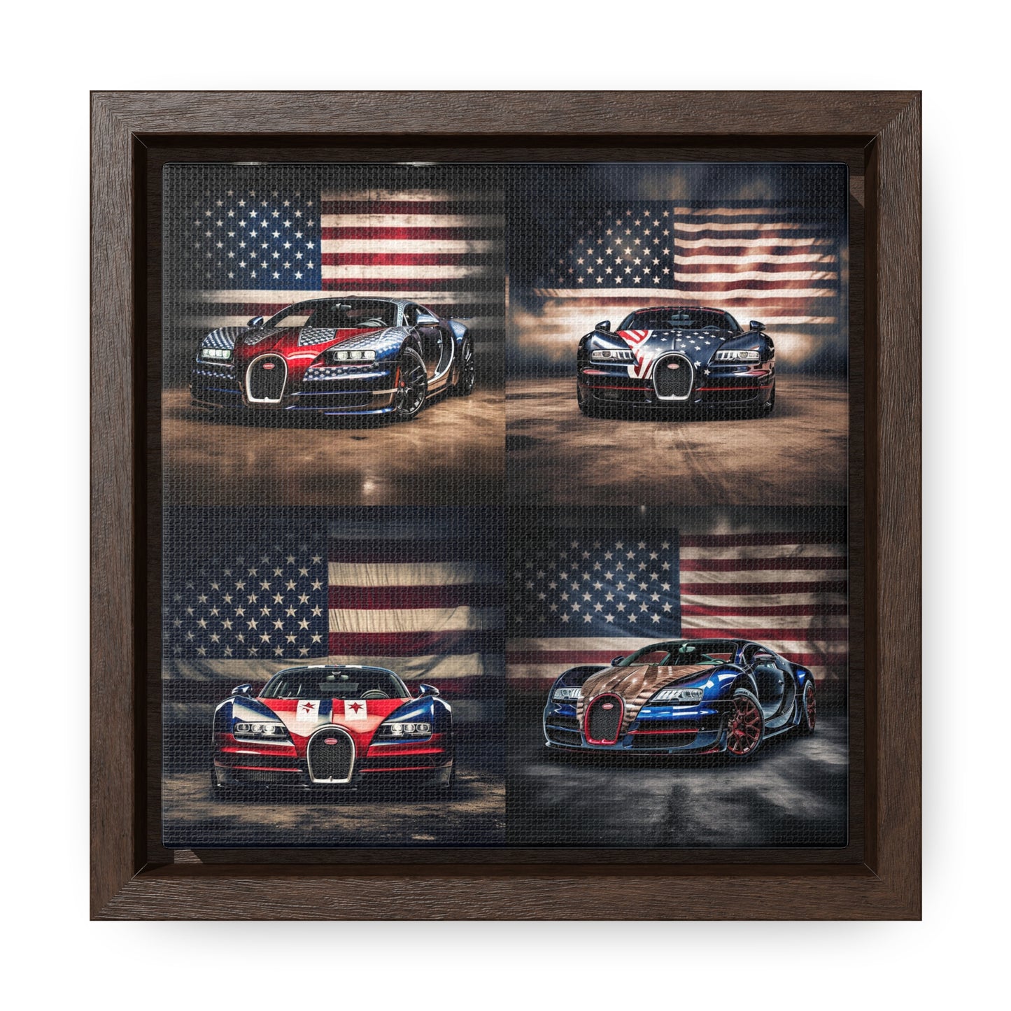 Gallery Canvas Wraps, Square Frame Bugatti American Flag 5