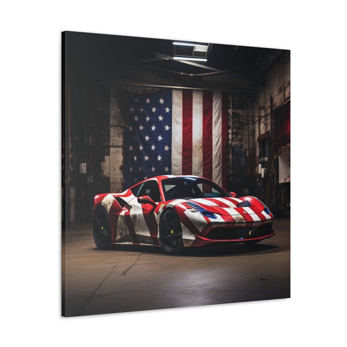 Canvas Gallery Wraps American Flag Farrari 2