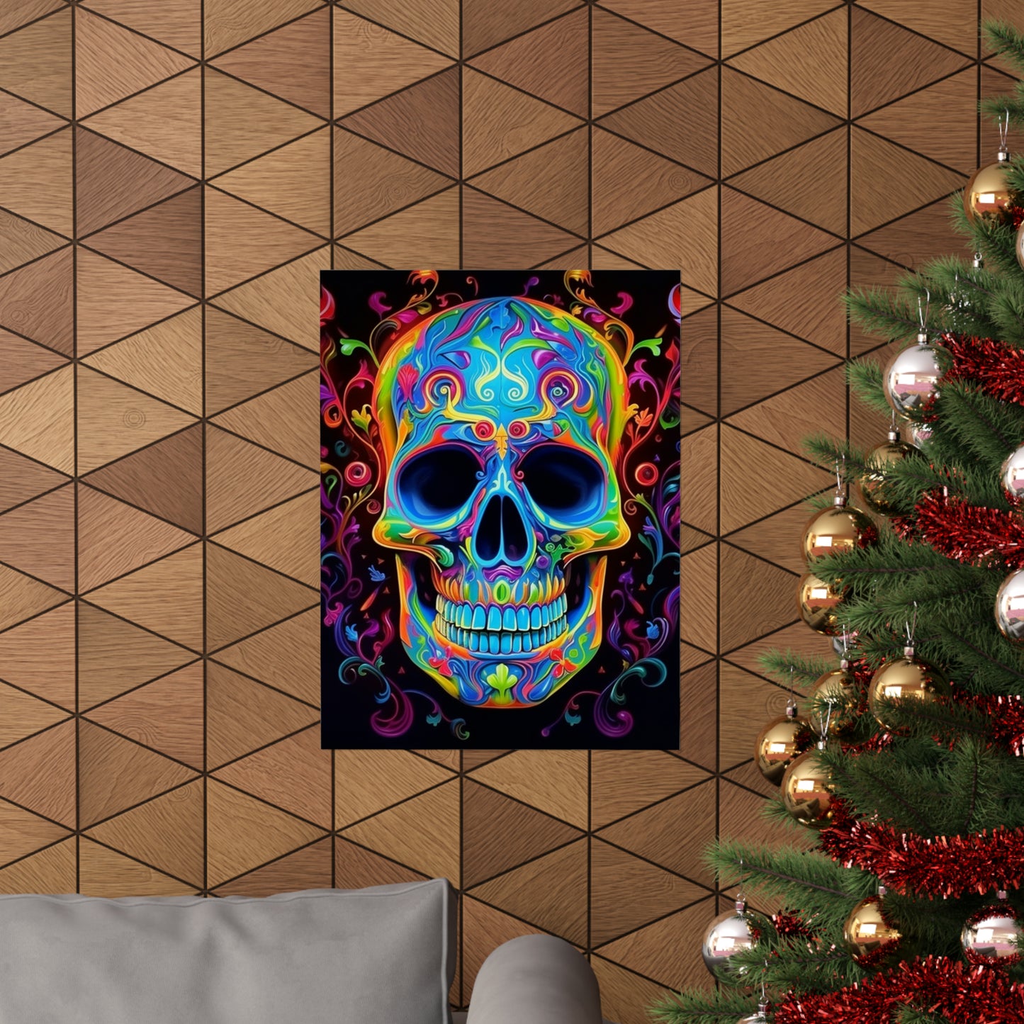 Premium Matte Vertical Posters Macro Skull Color 4