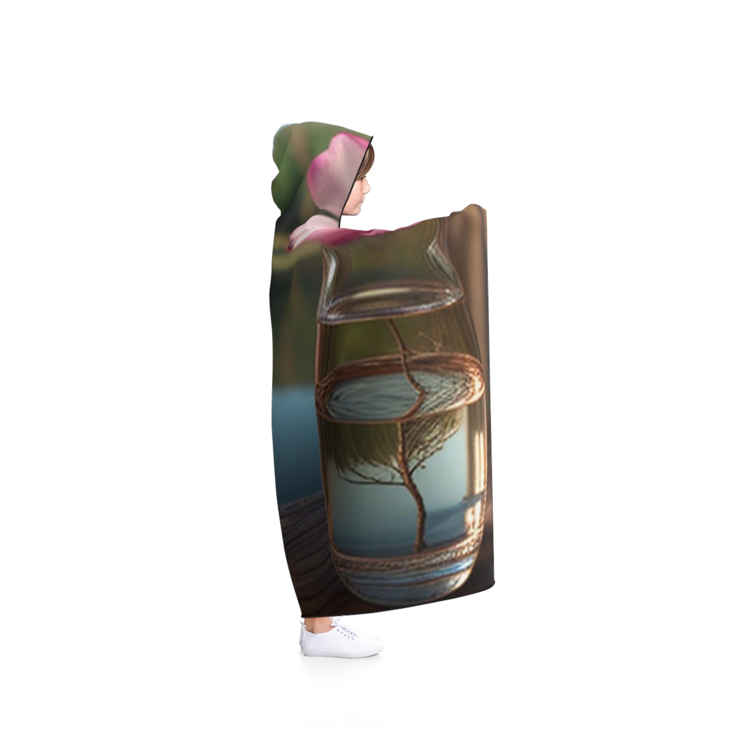 Hooded Blanket Magnolia in a Glass vase 1