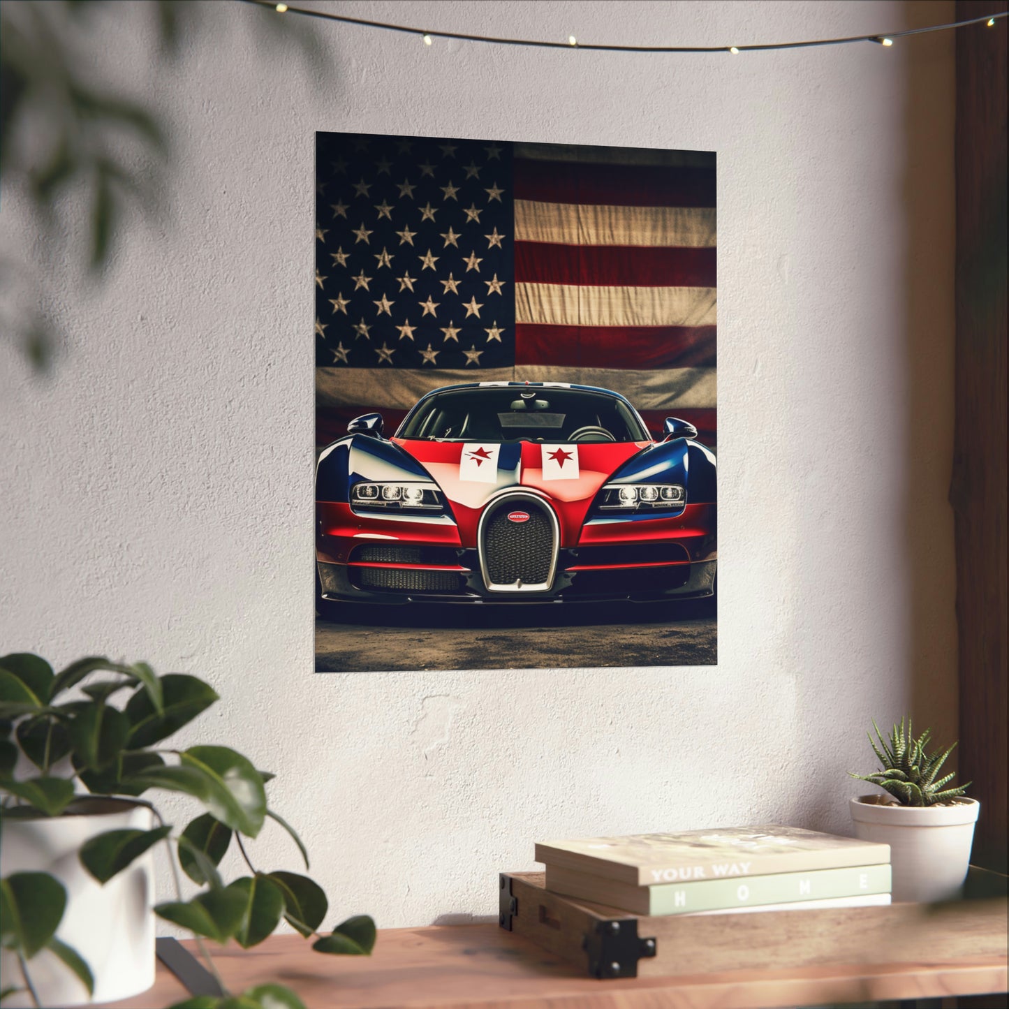 Premium Matte Vertical Posters Bugatti American Flag 3