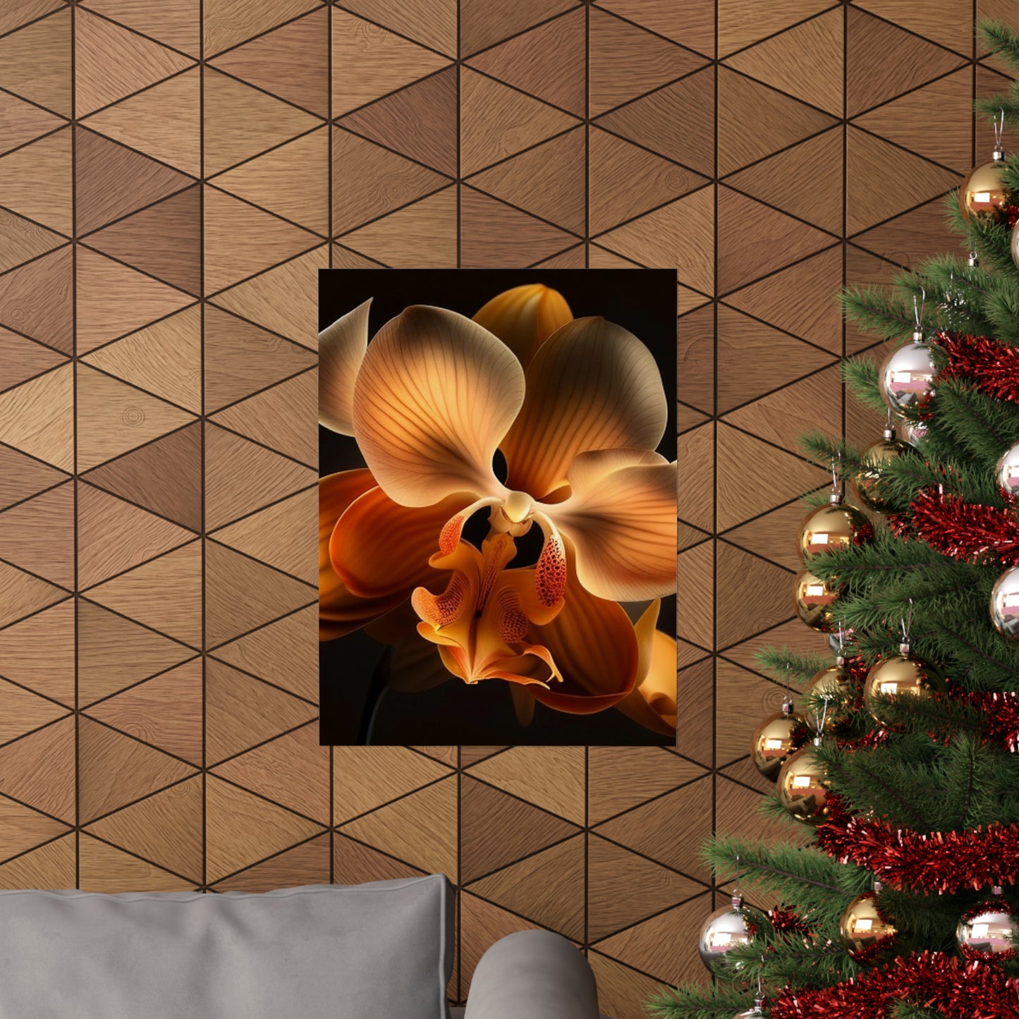 Premium Matte Vertical Posters Orange Orchid 2