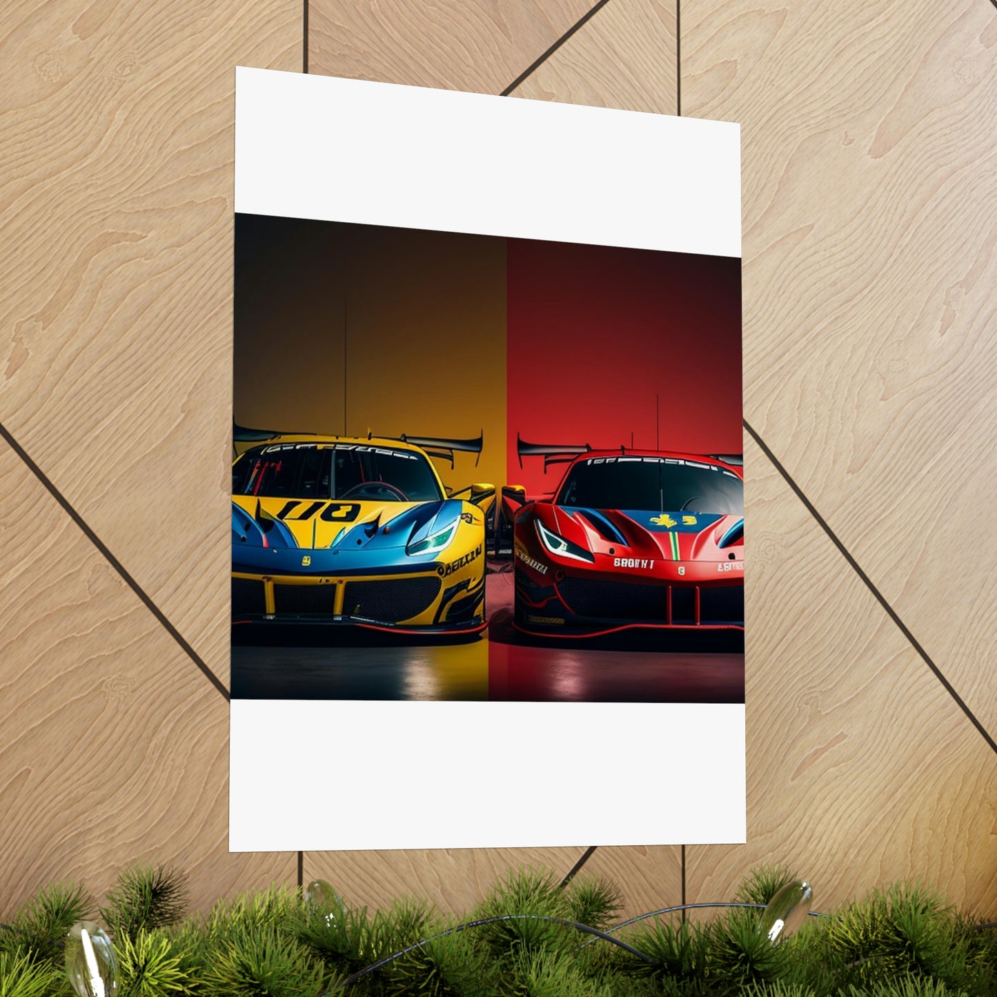 Premium Matte Vertical Posters Ferrari Red Blue 3