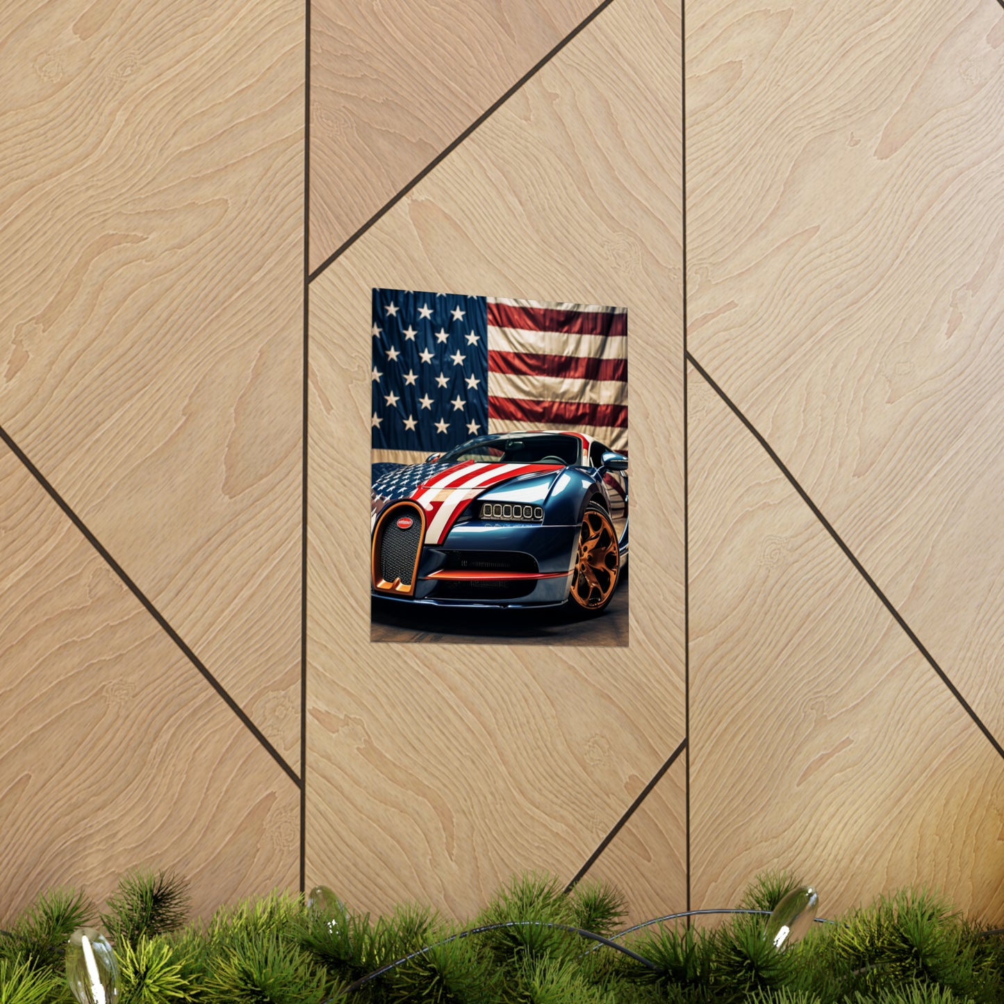 Premium Matte Vertical Posters Bugatti Flag American 4