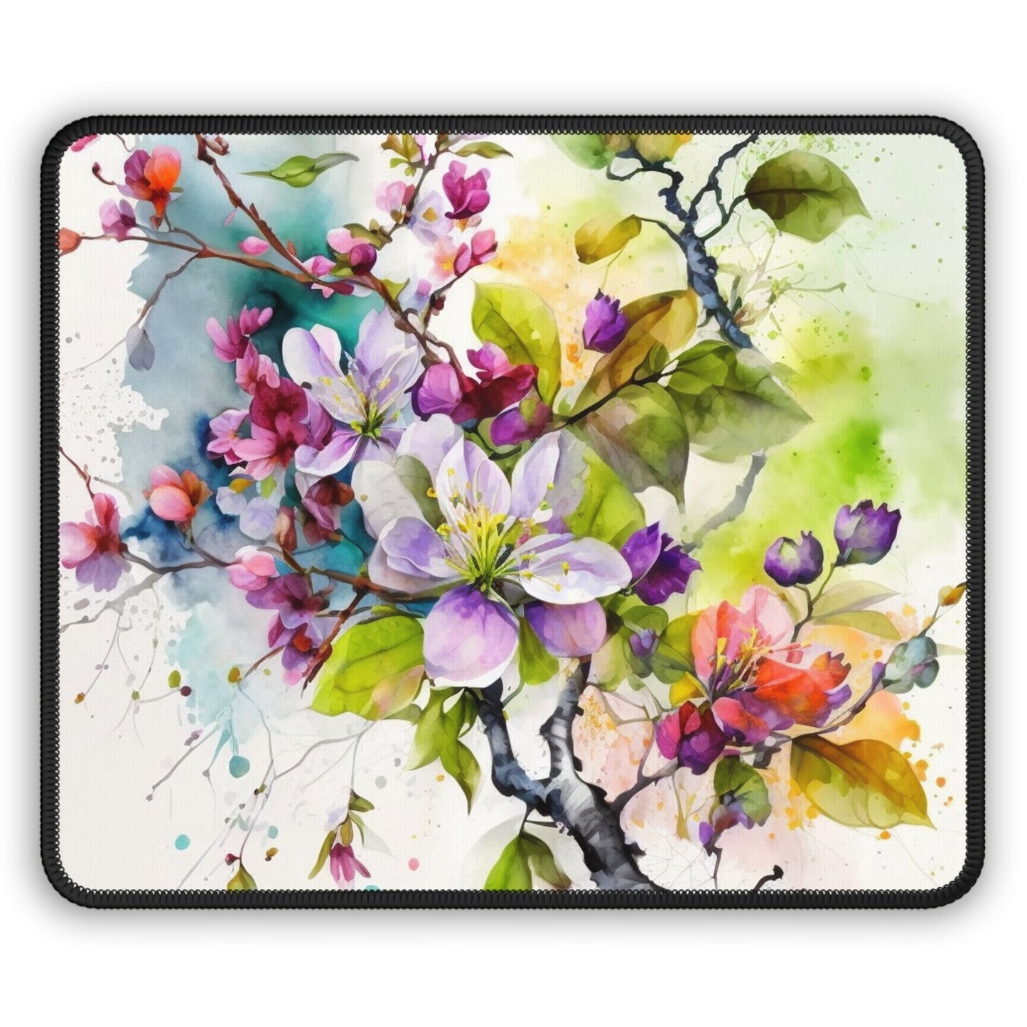 Gaming Mouse Pad  Mother Nature Bright Spring Colors Realistic Watercolor 4