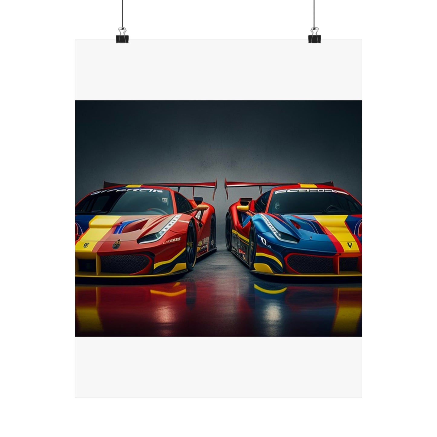 Premium Matte Vertical Posters Ferrari Red Blue 4