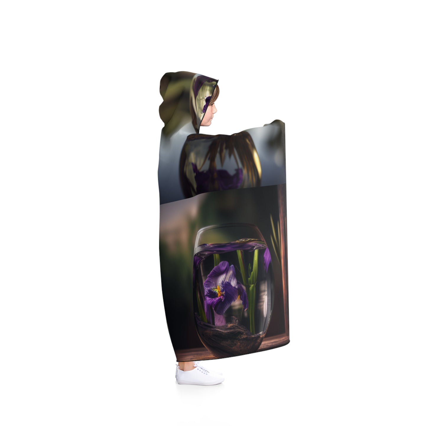 Hooded Blanket Purple Iris in a vase 5