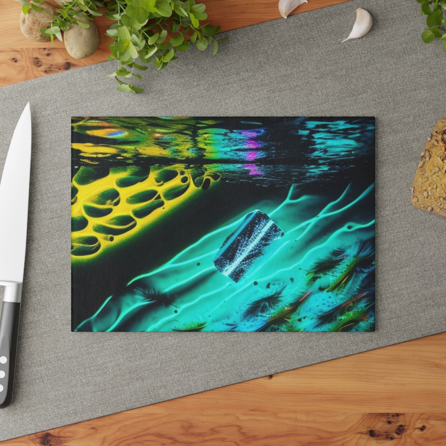 Glass Cutting Board Florescent Glow 2