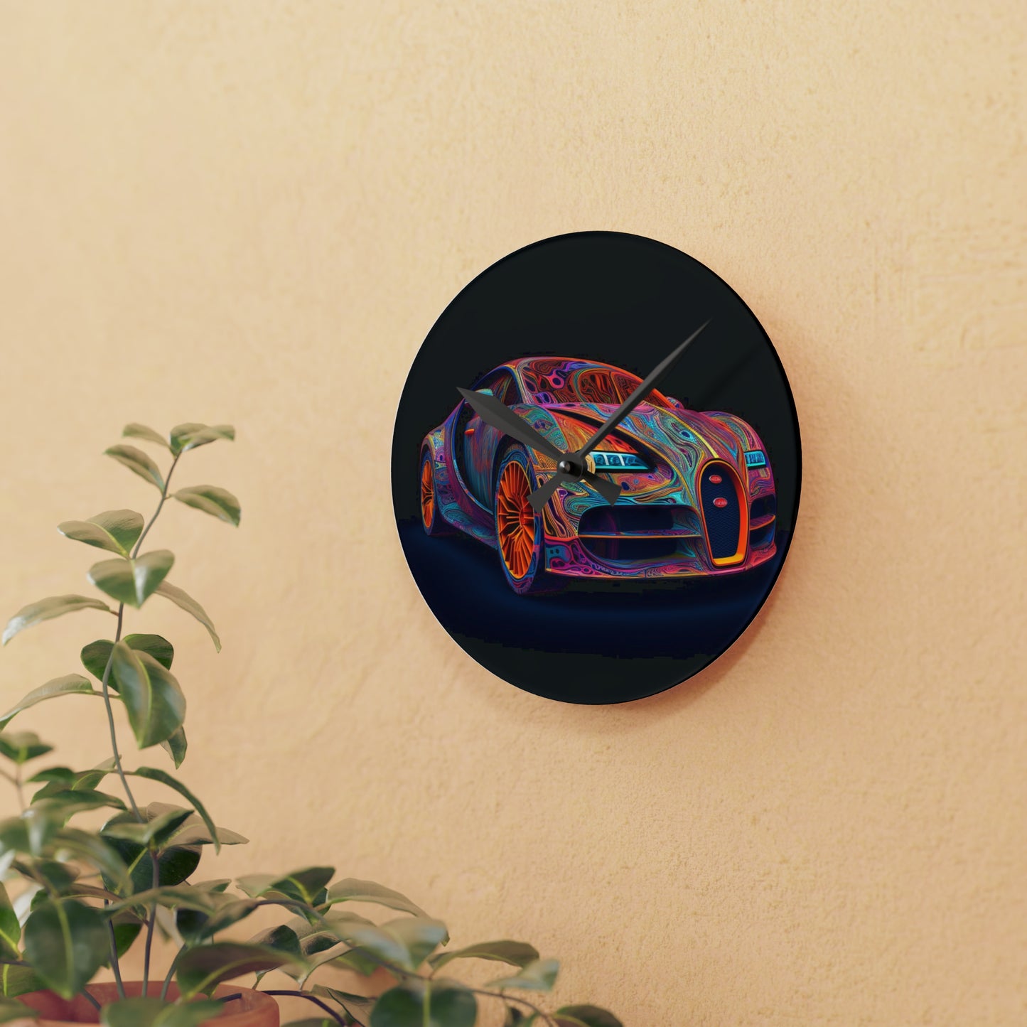 Acrylic Wall Clock Bugatti Abstract Concept 1