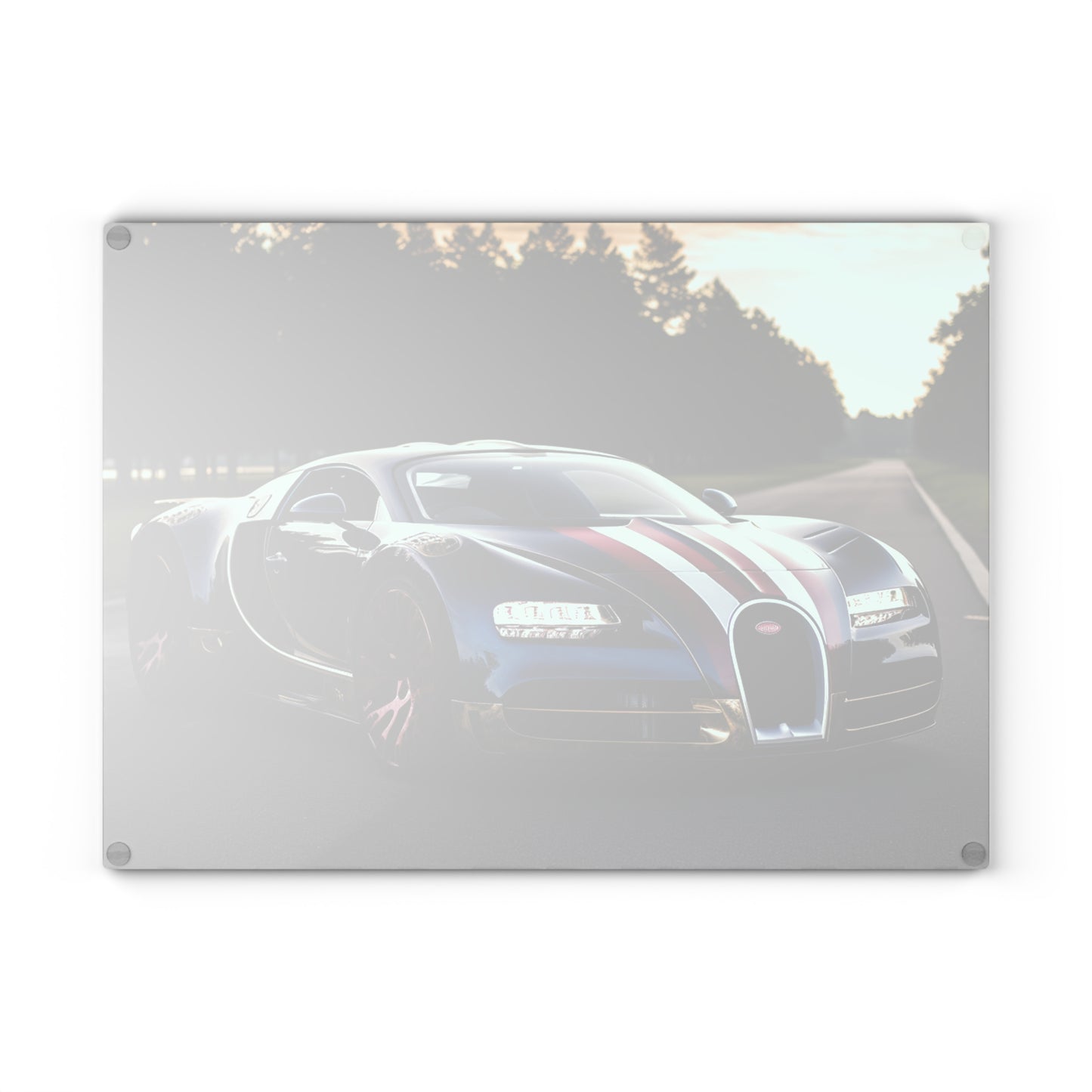 Glass Cutting Board Bugatti Flag American 1