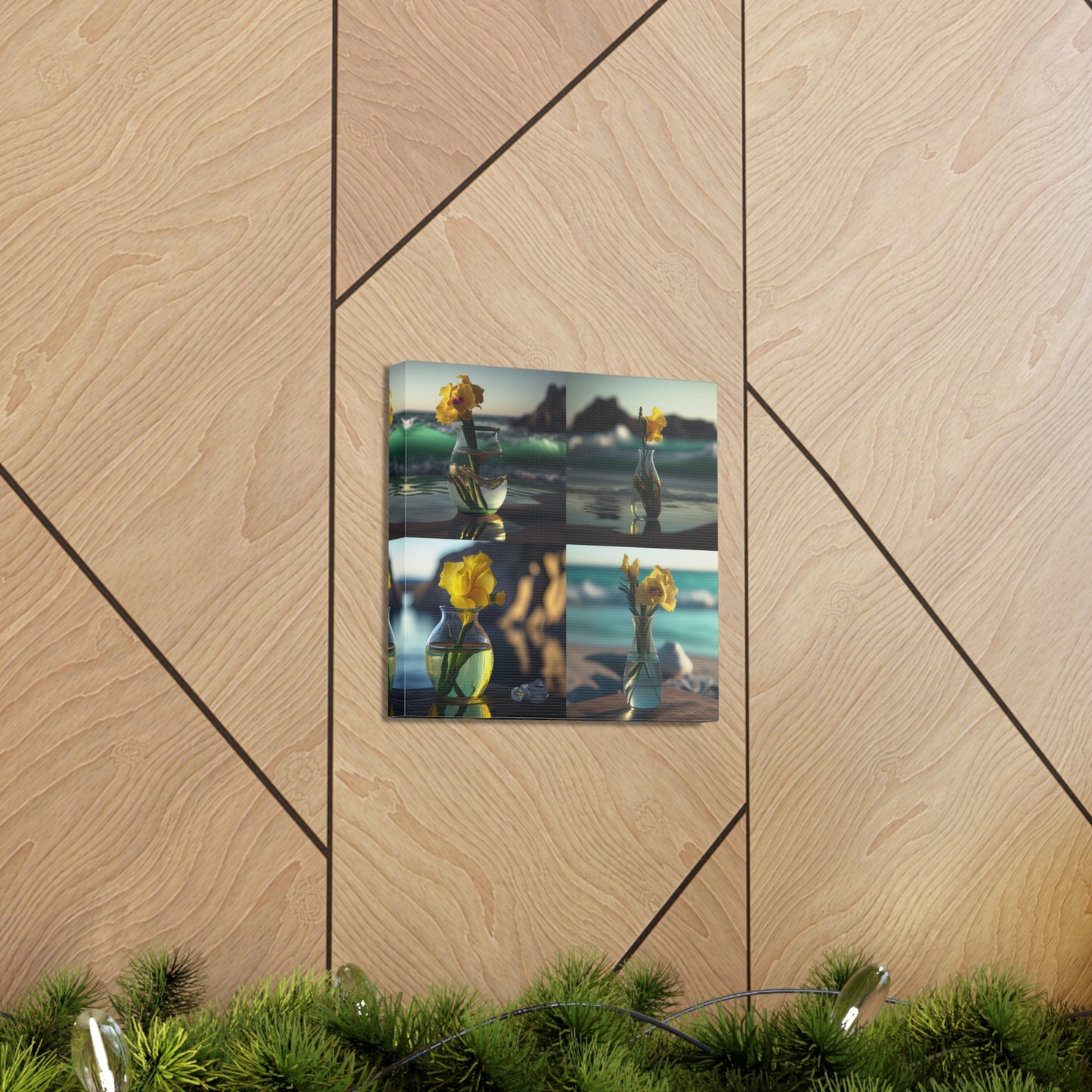 Canvas Gallery Wraps Yellow Gladiolus glass 5