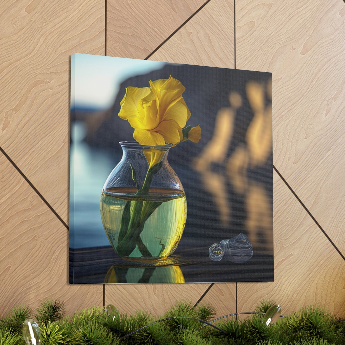 Canvas Gallery Wraps Yellow Gladiolus glass 3