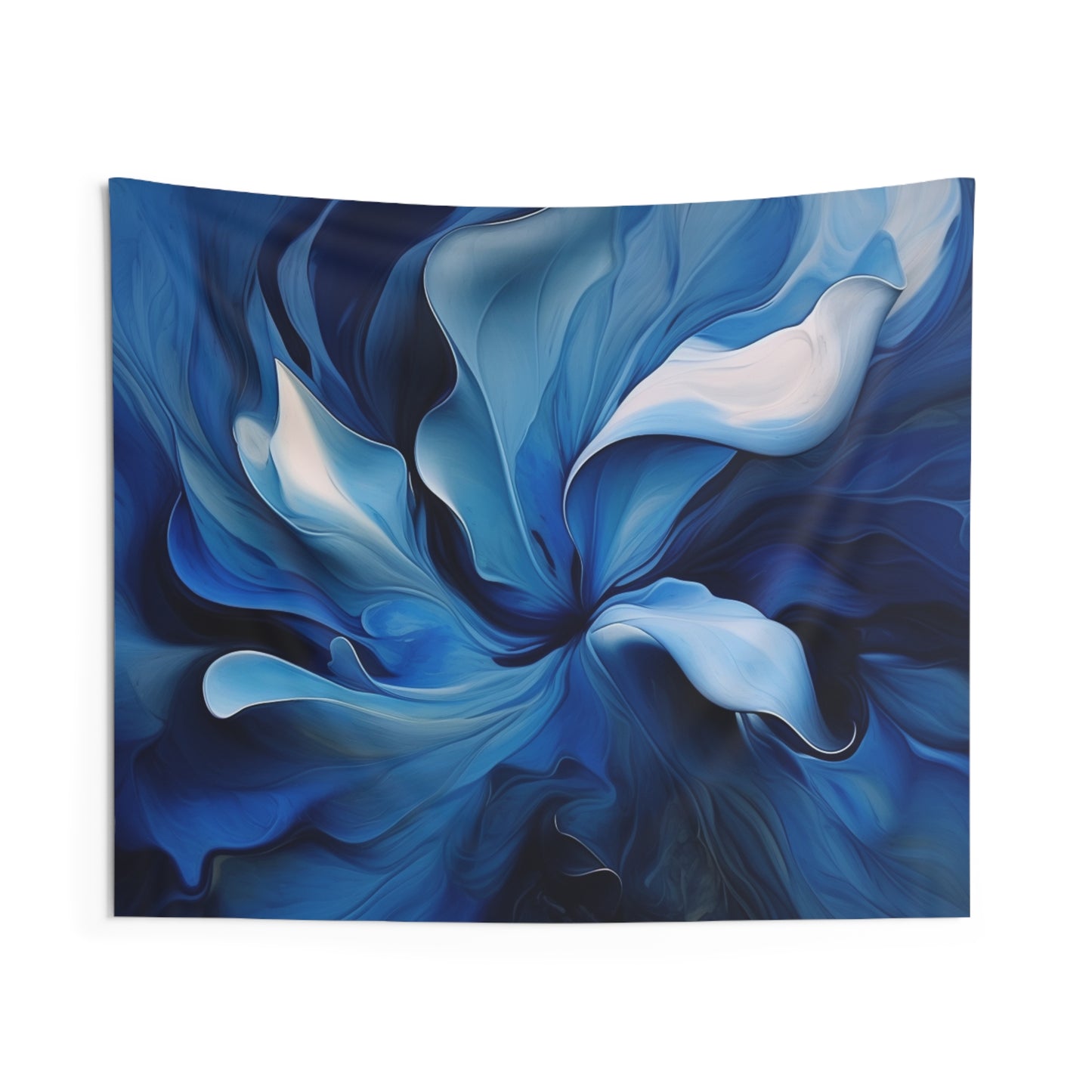 Indoor Wall Tapestries Abstract Blue Tulip 4