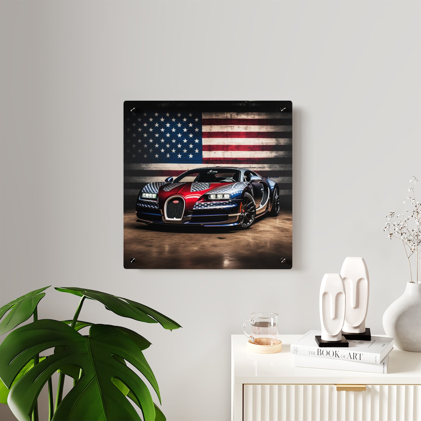 Acrylic Wall Art Panels Bugatti American Flag 1