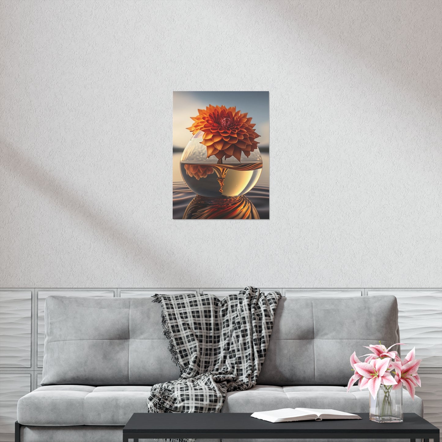 Premium Matte Vertical Posters Dahlia Orange 1