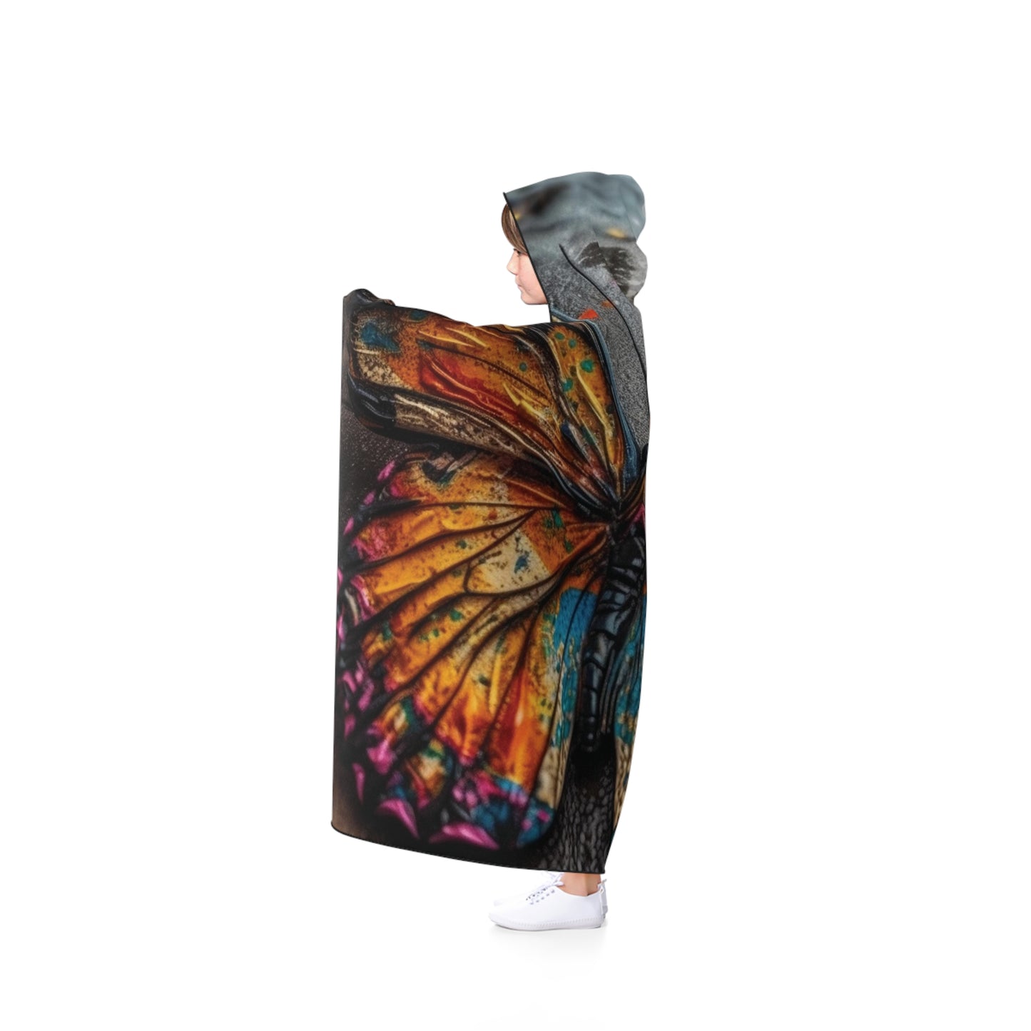 Hooded Blanket Liquid Street Butterfly 1