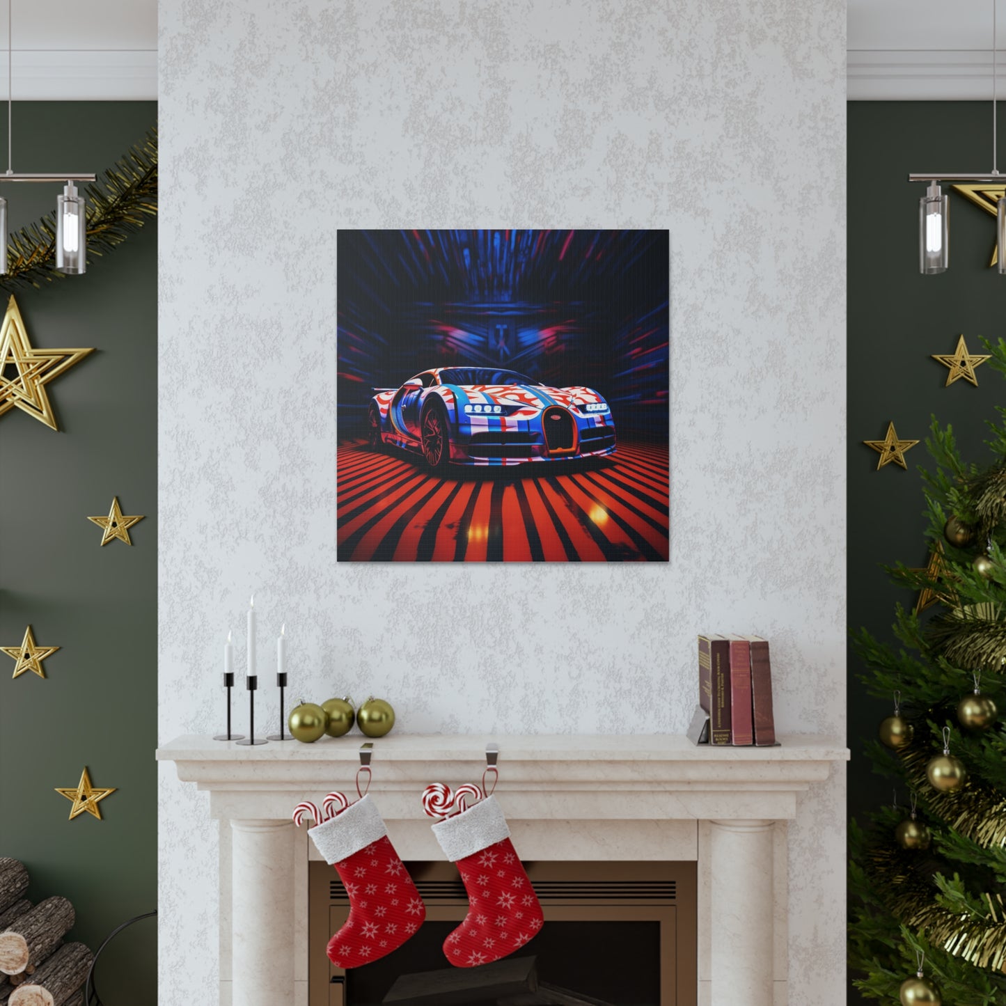 Canvas Gallery Wraps Macro Bugatti American Flag 1