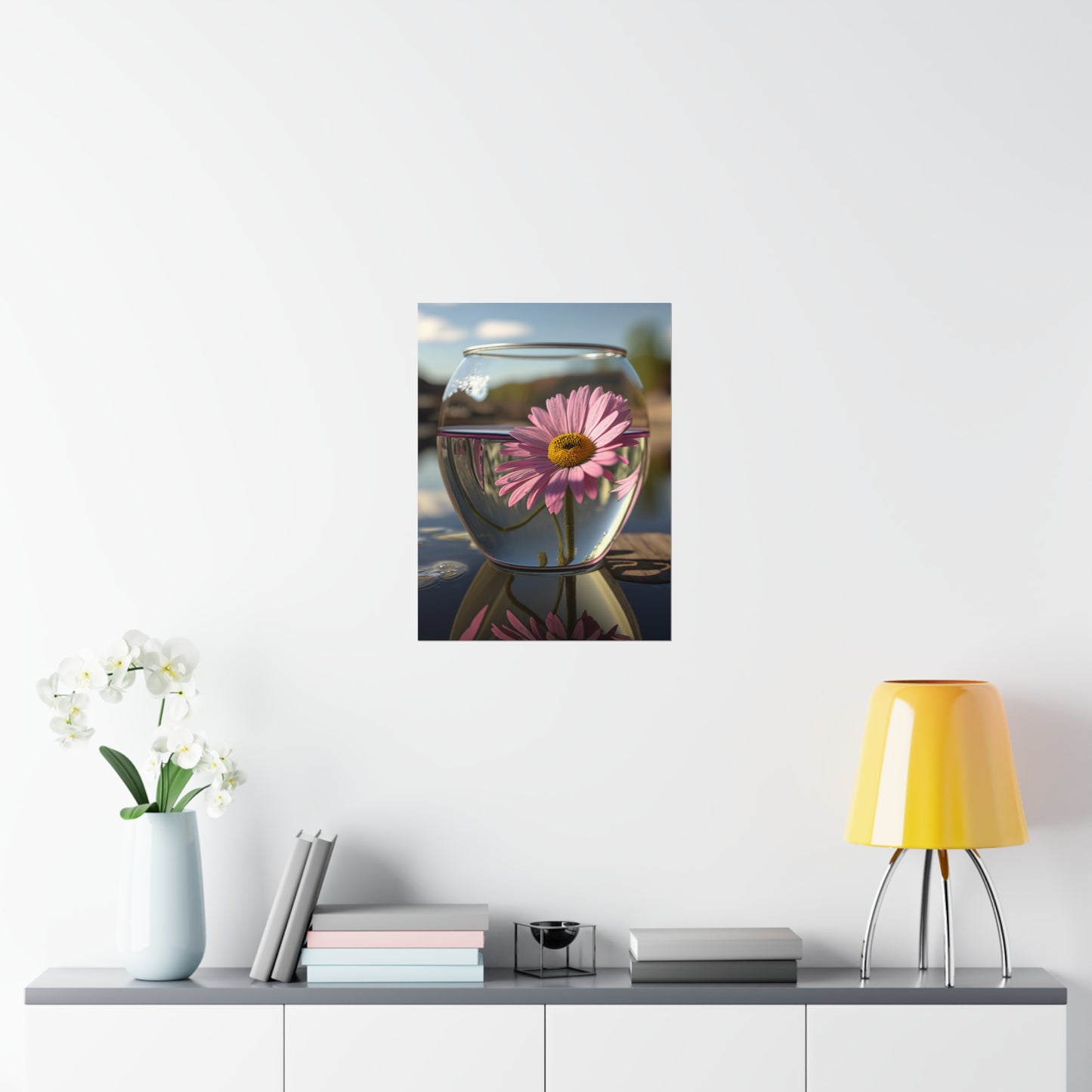 Premium Matte Vertical Posters Daisy in a vase 1