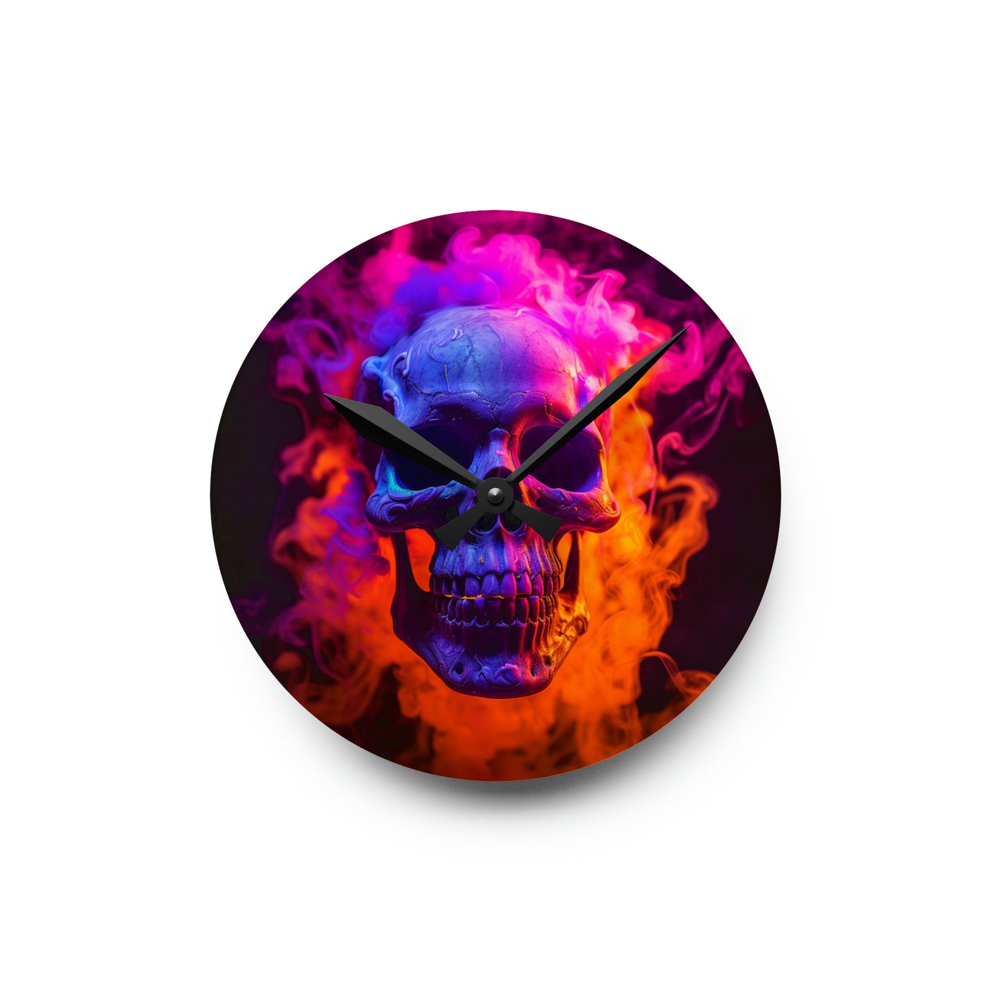 Acrylic Wall Clock Macro Skull 4