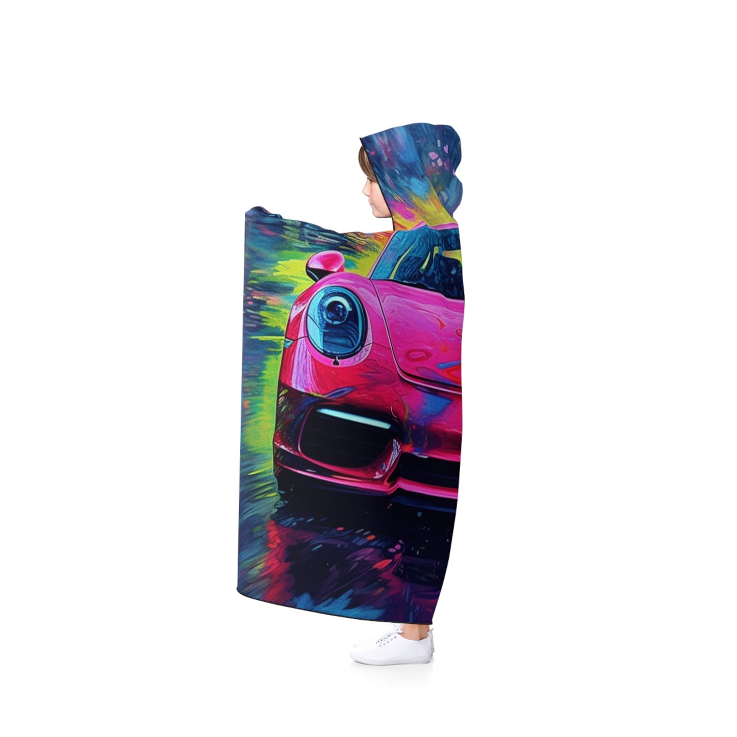 Hooded Blanket Pink Porsche water fusion 3