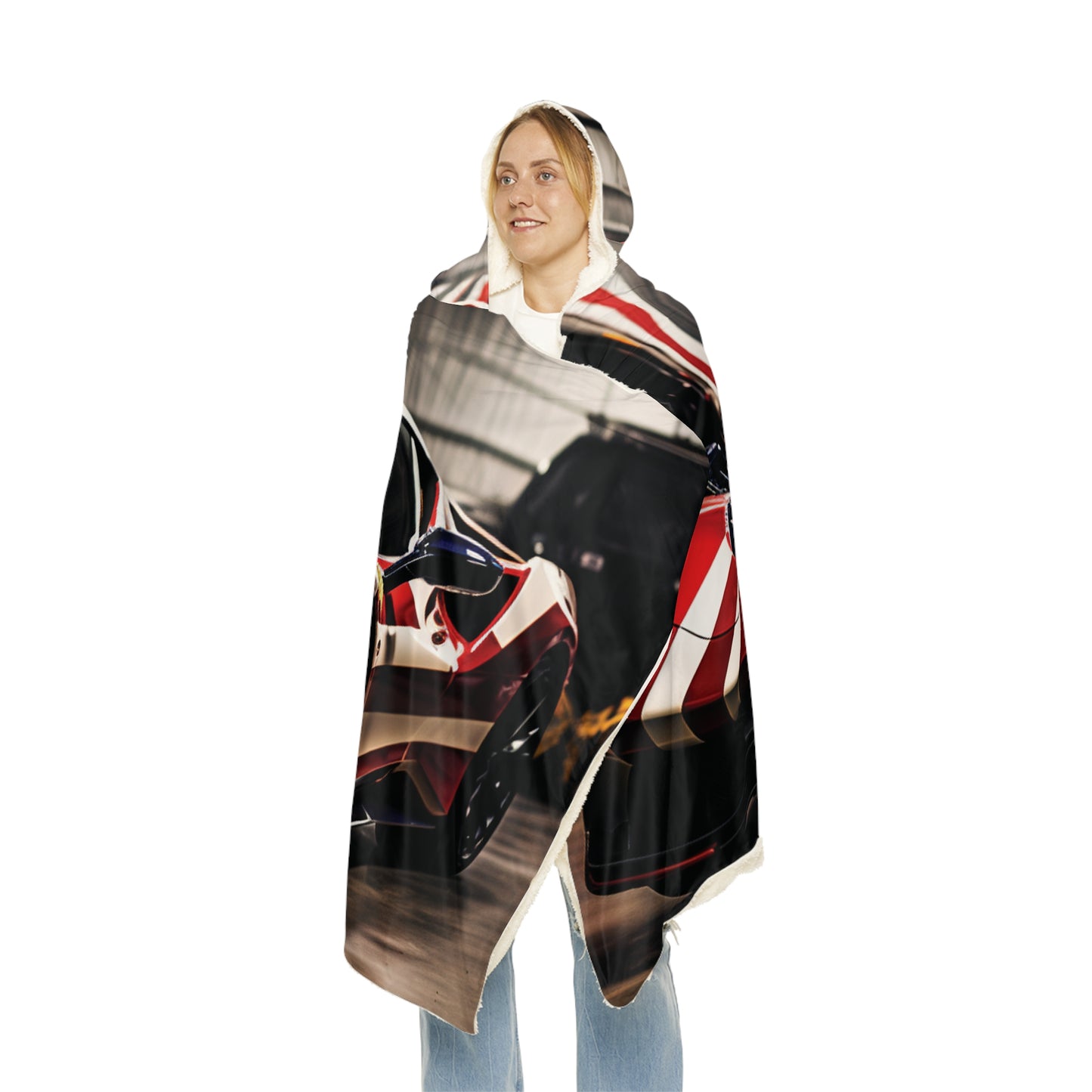 Snuggle Hooded Blanket American Flag Farrari 3