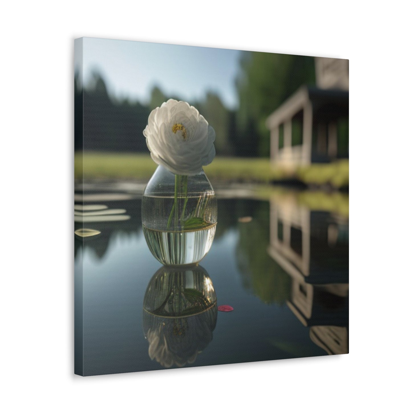 Canvas Gallery Wraps White Peony glass vase 1