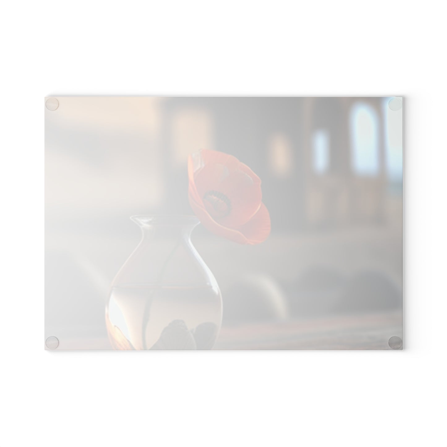 Glass Cutting Board Poppy in a Glass Vase 1