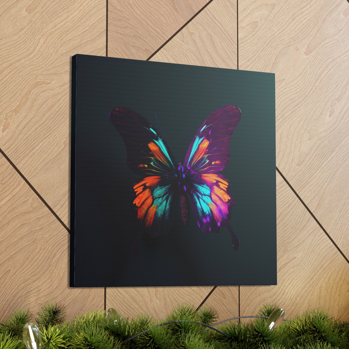 Canvas Gallery Wraps Hyper Colorful Butterfly Purple 4