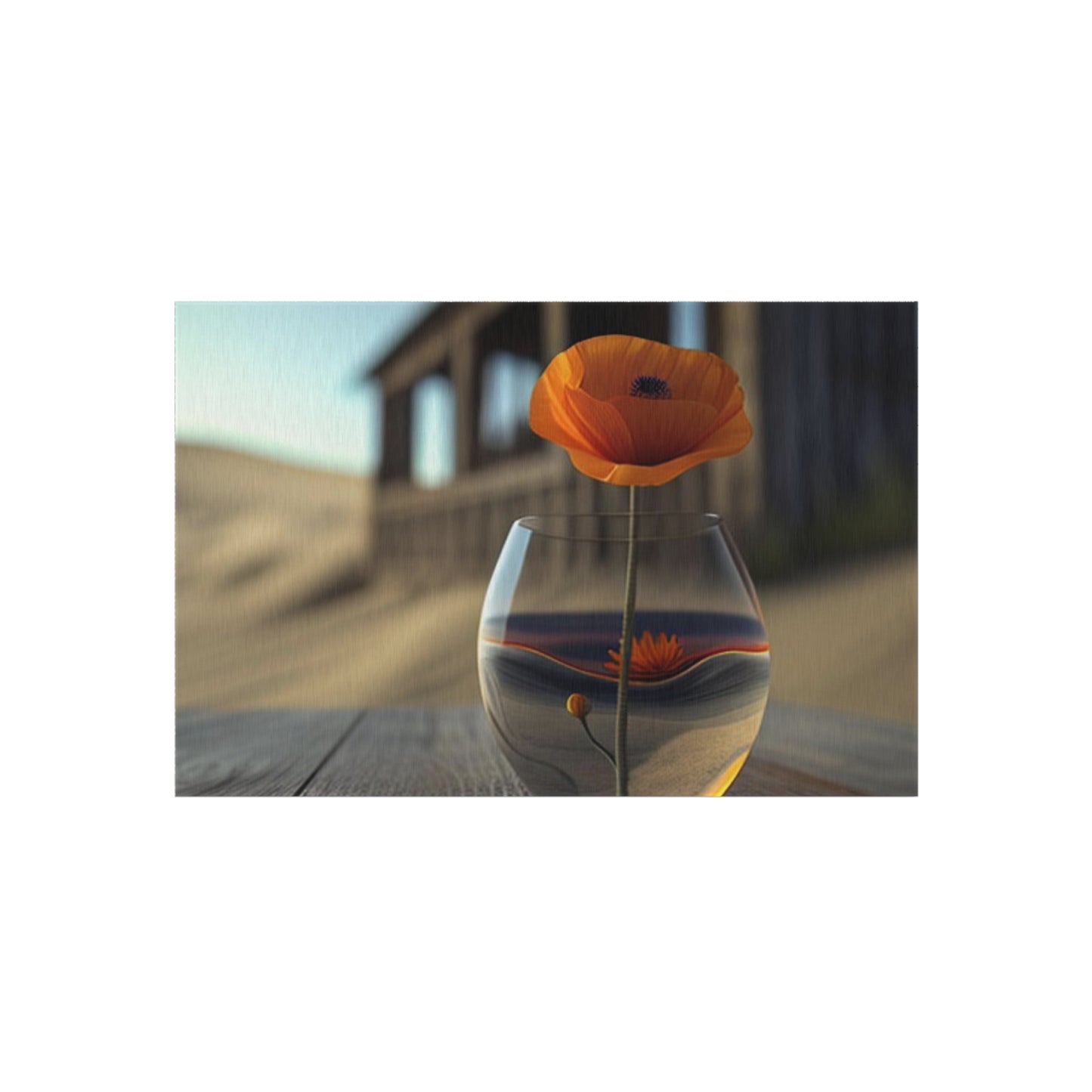 Outdoor Rug  Poppy in a Glass Vase 4