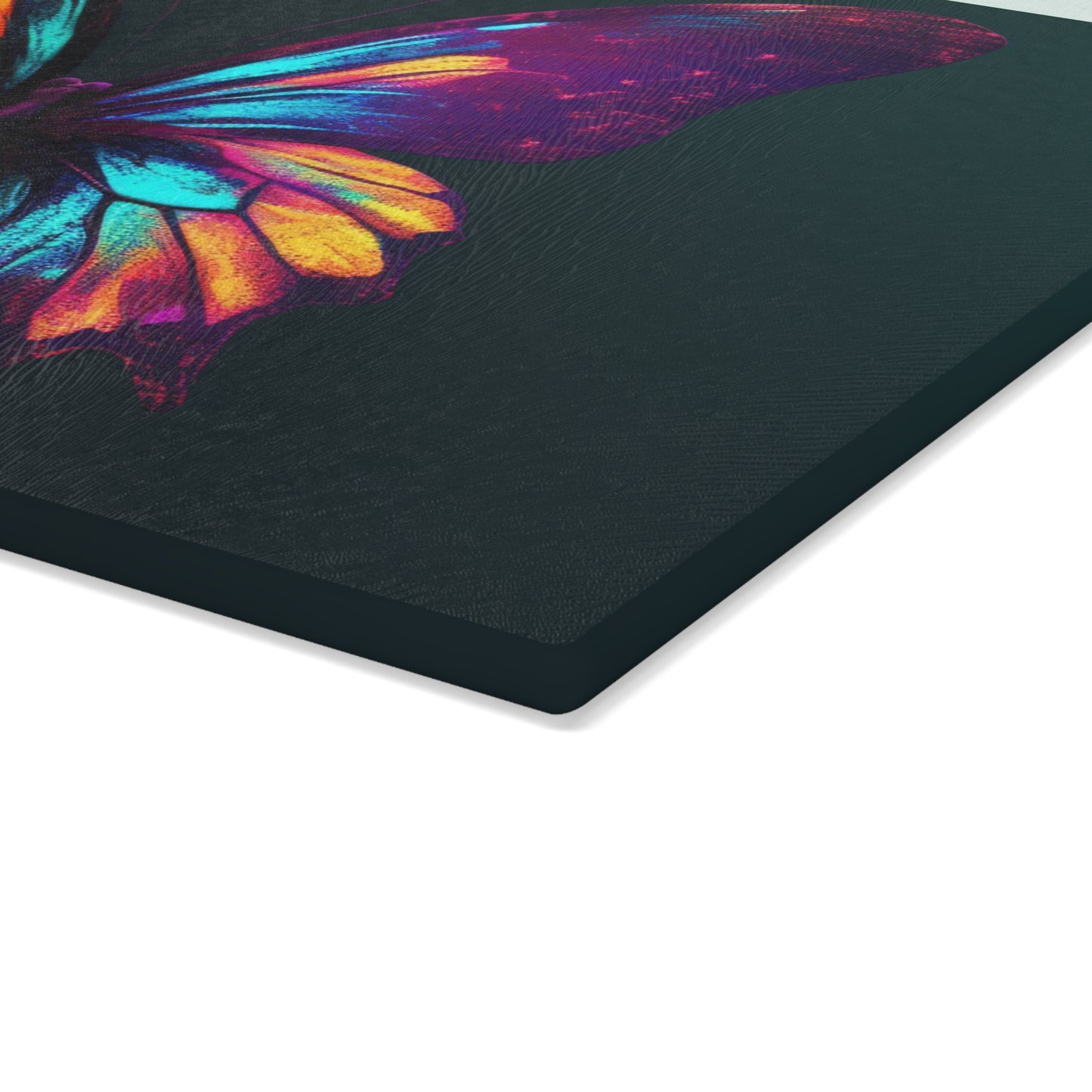 Glass Cutting Board Hyper Colorful Butterfly Macro 4